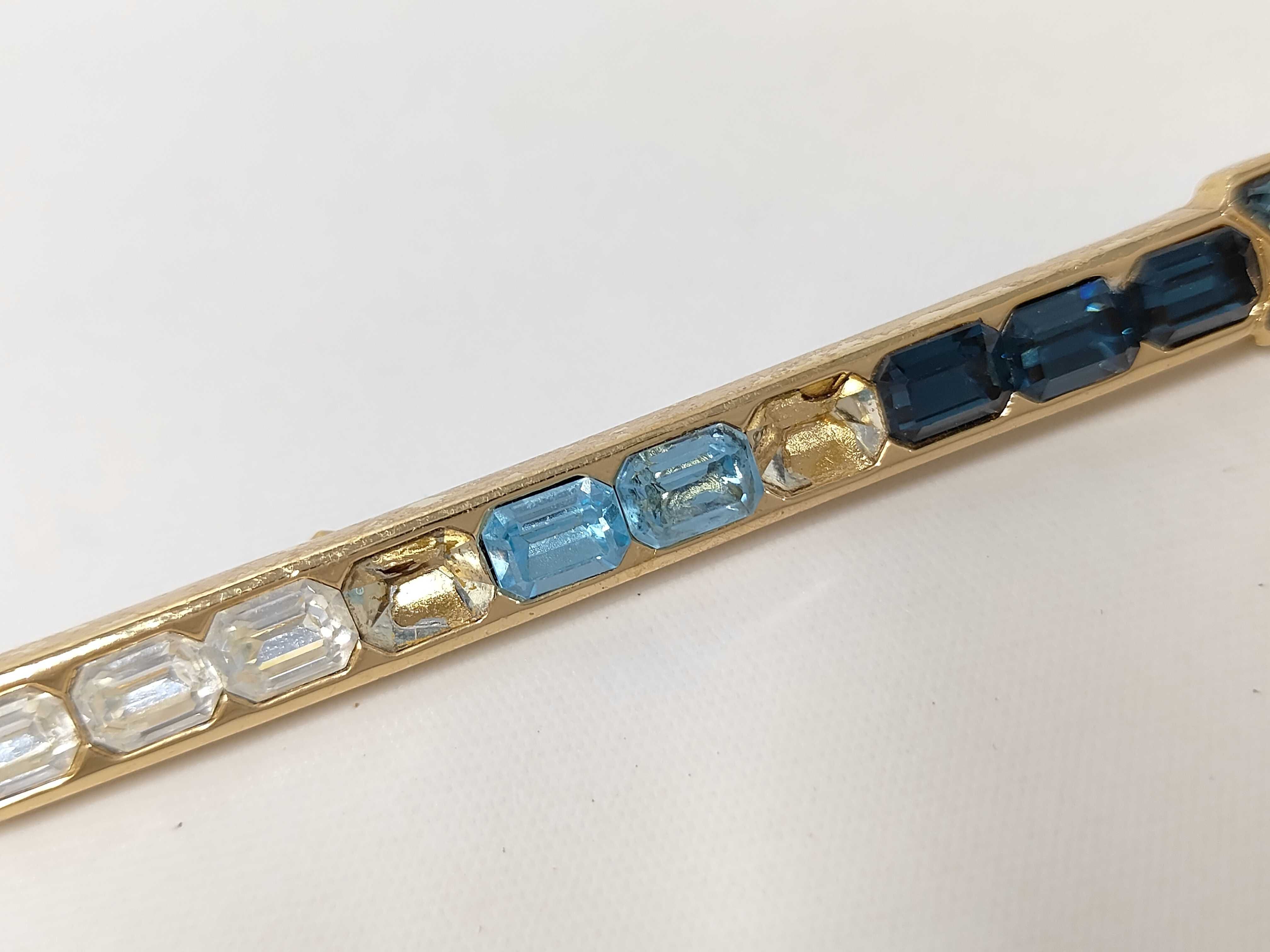 brooch, aqua blue and gold. — view 8