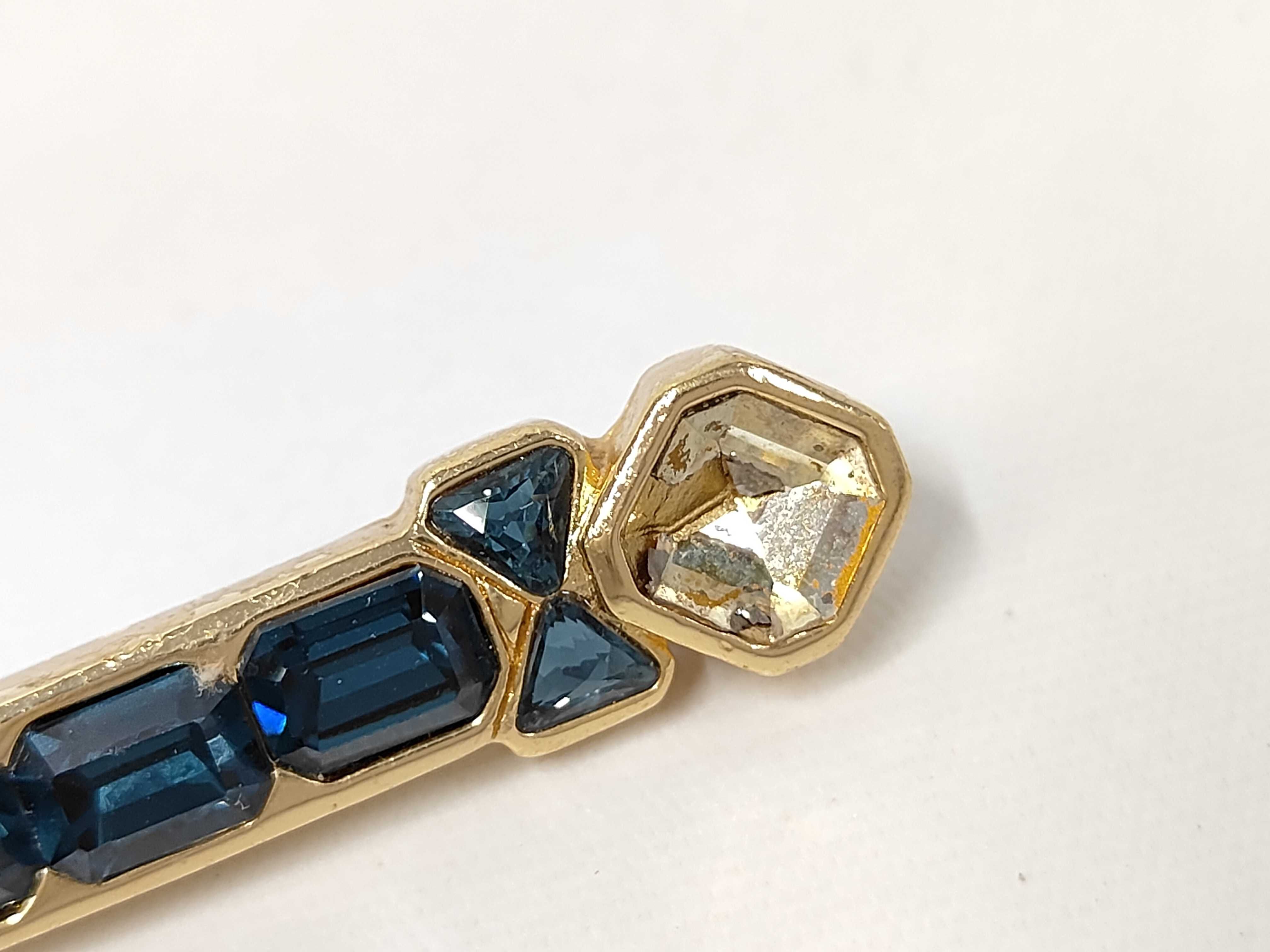brooch, aqua blue and gold. — view 9