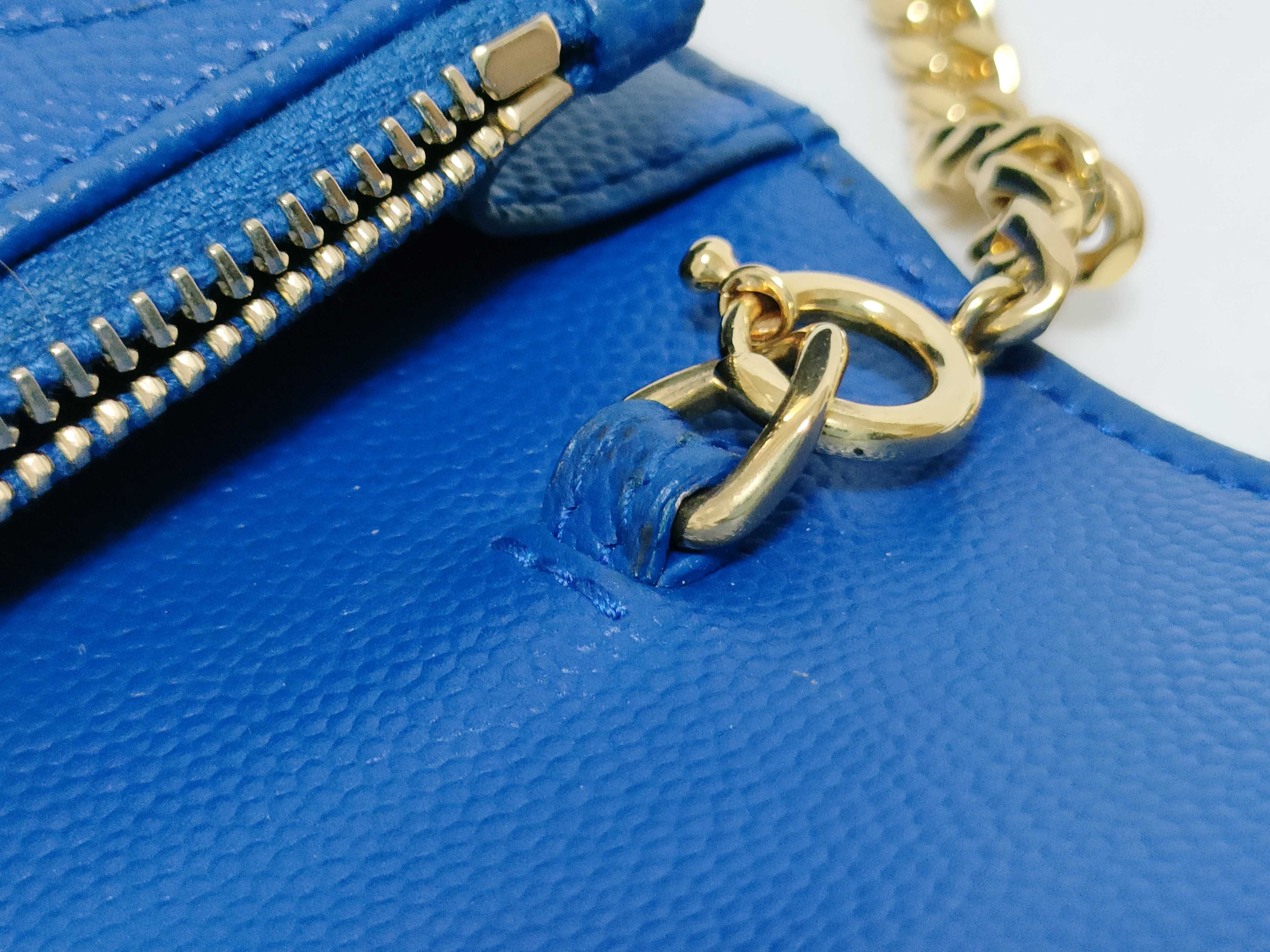 FR- Paris Leather Chain Wallet Blue 393953 Shoulder Bag — view 5