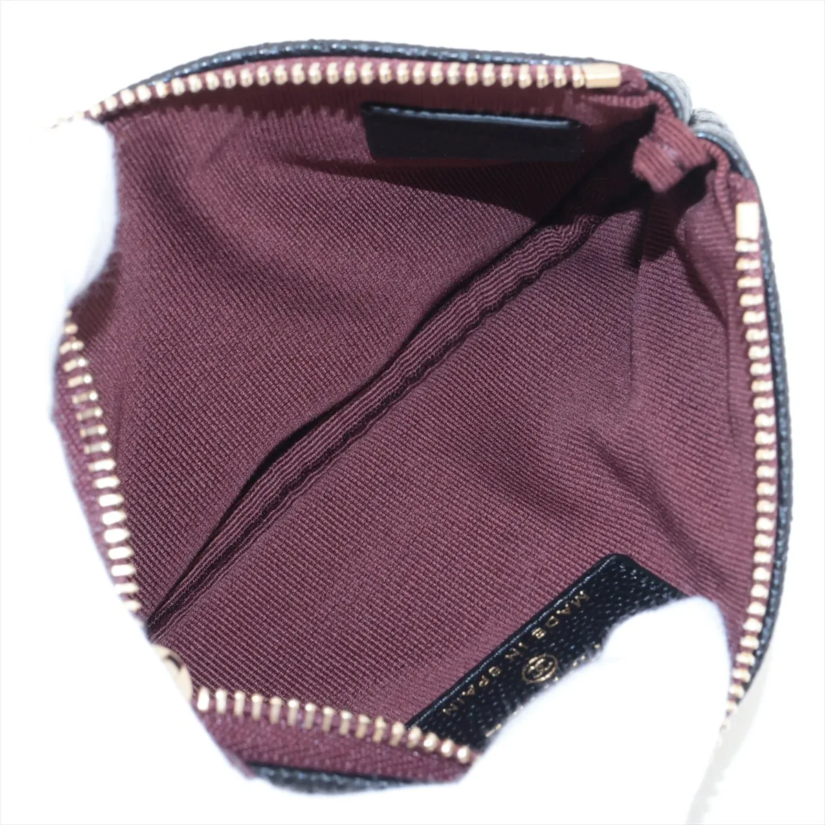 Matelassé Caviar Skin Pouch, Black with Gold Hardware, A579GGH0 — view 3