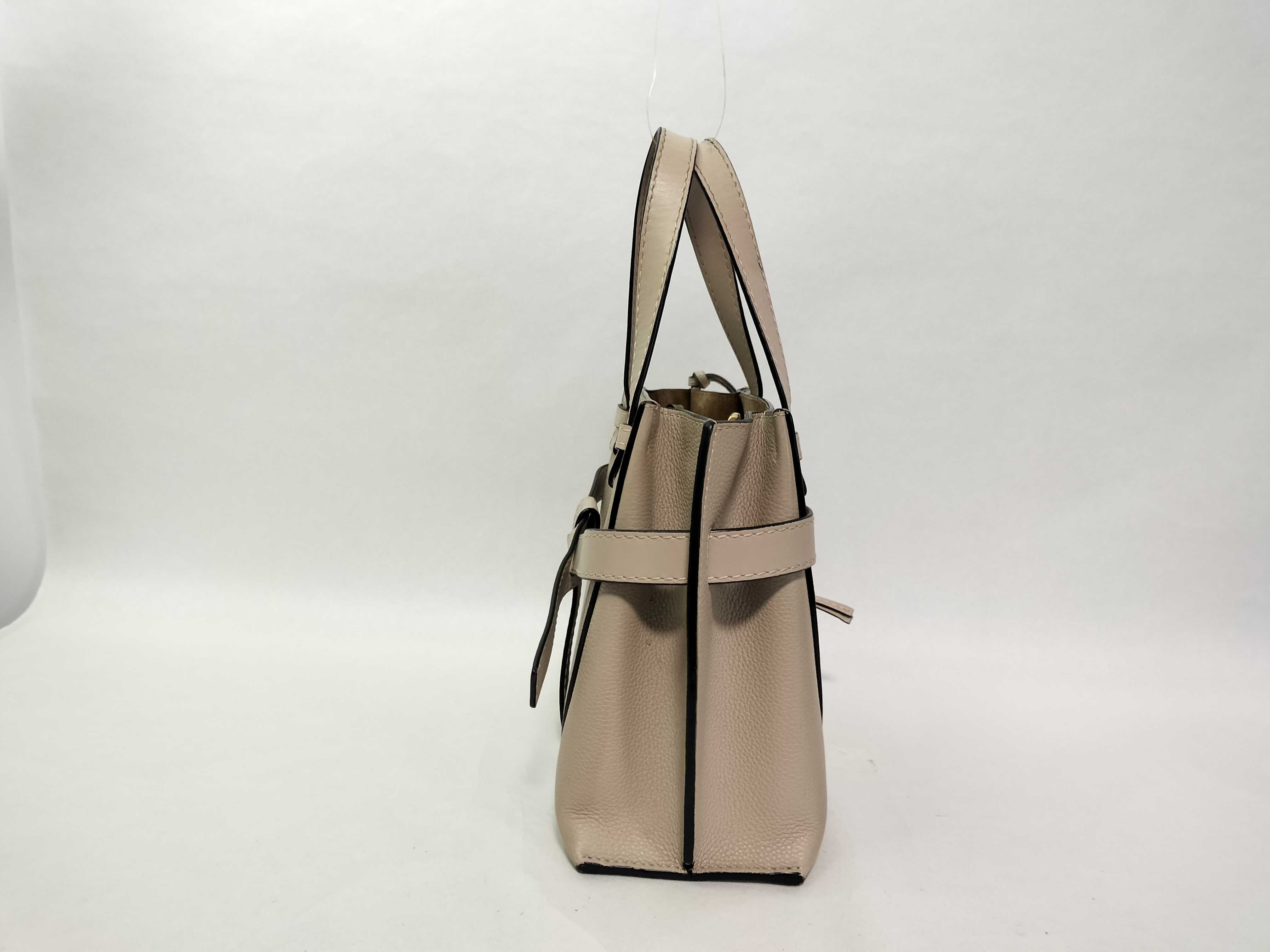 Gate Top Handle Mini Leather Handbag, Greige — view 4