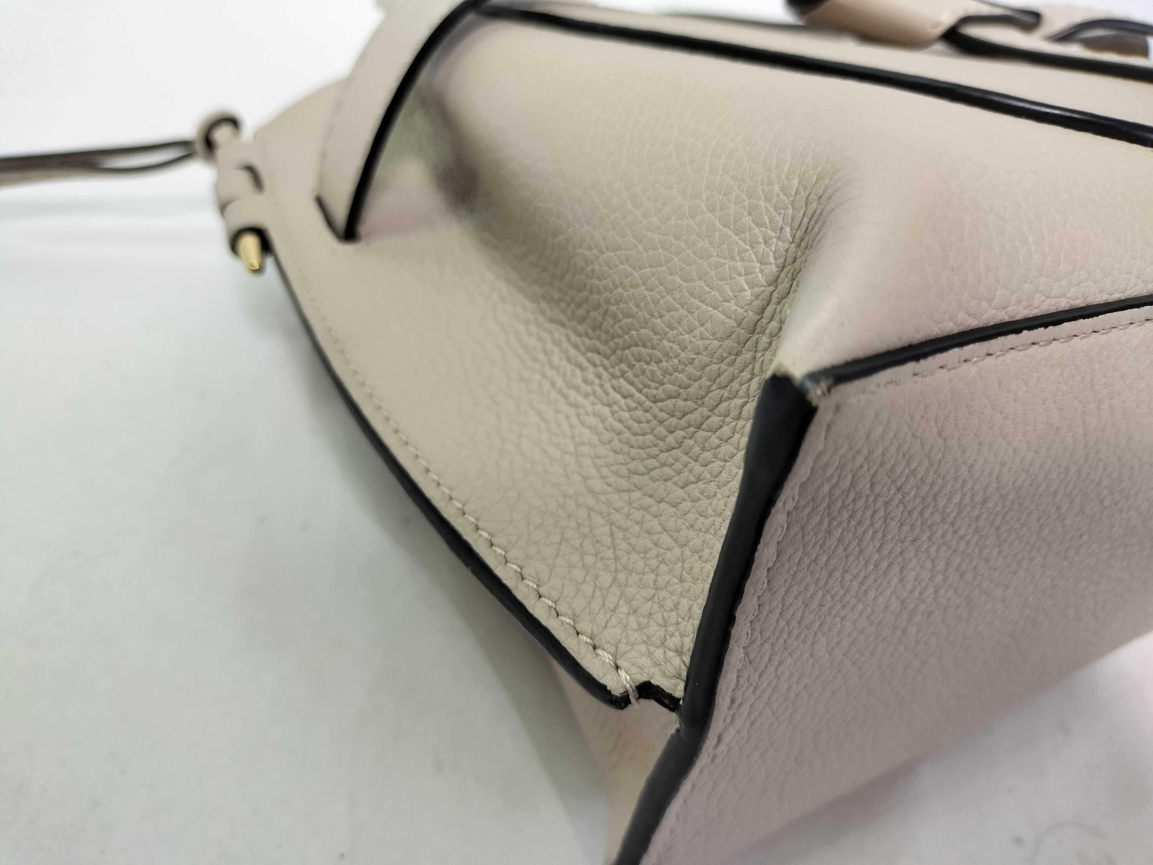 Gate Top Handle Mini Leather Handbag, Greige — view 10