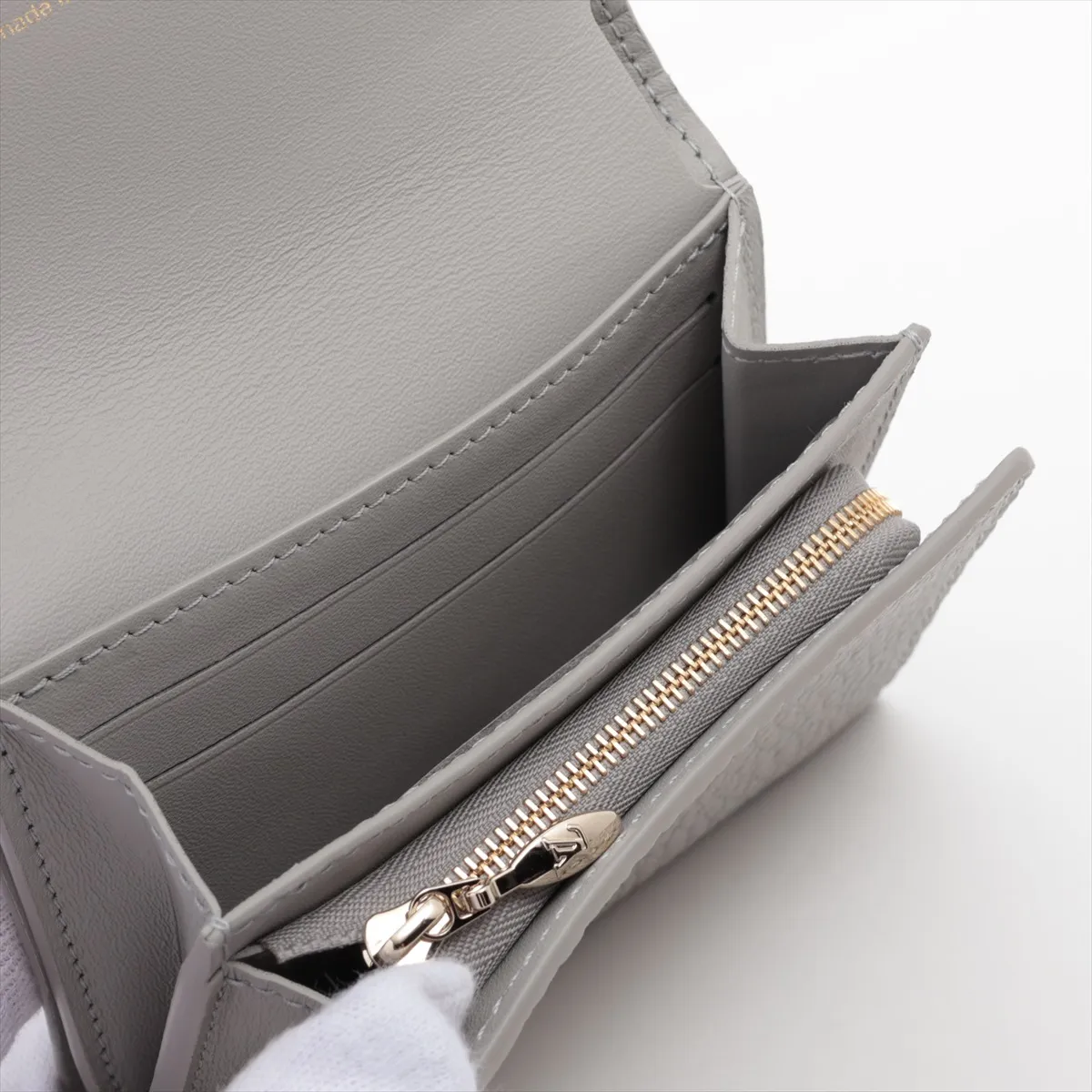 Taurillon Portefeuille Capucines Tiny M12406 Gray Compact Wallet (RFID detected) — view 4