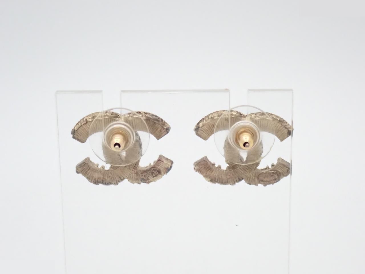Coco Mark Earrings, Black x Gold, 14C — view 2