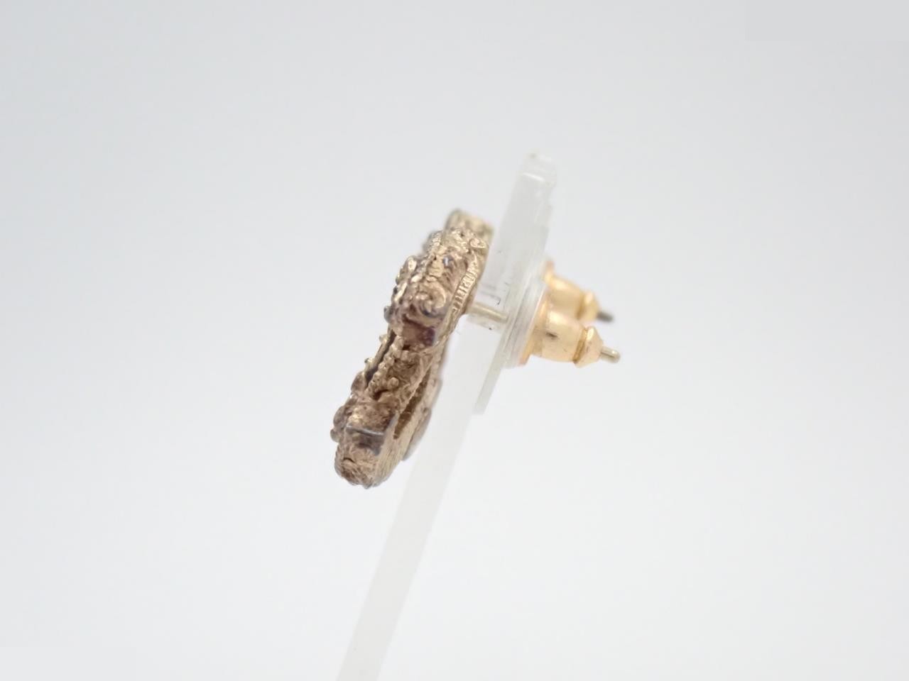 Coco Mark Earrings, Black x Gold, 14C — view 3