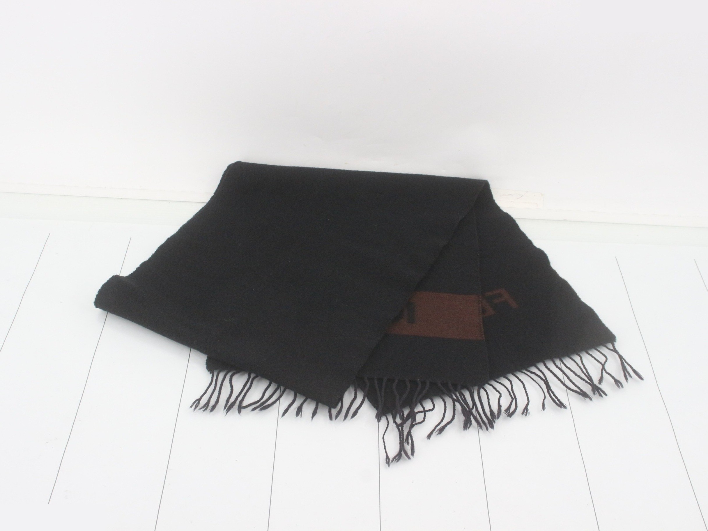 Logo Scarf, Black, Brown — view 3