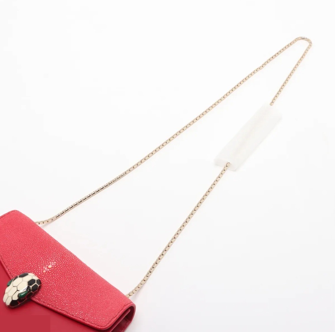 Unused with dust bag: Serpenti Forever Galuchat x Leather Chain Shoulder Bag — view 4