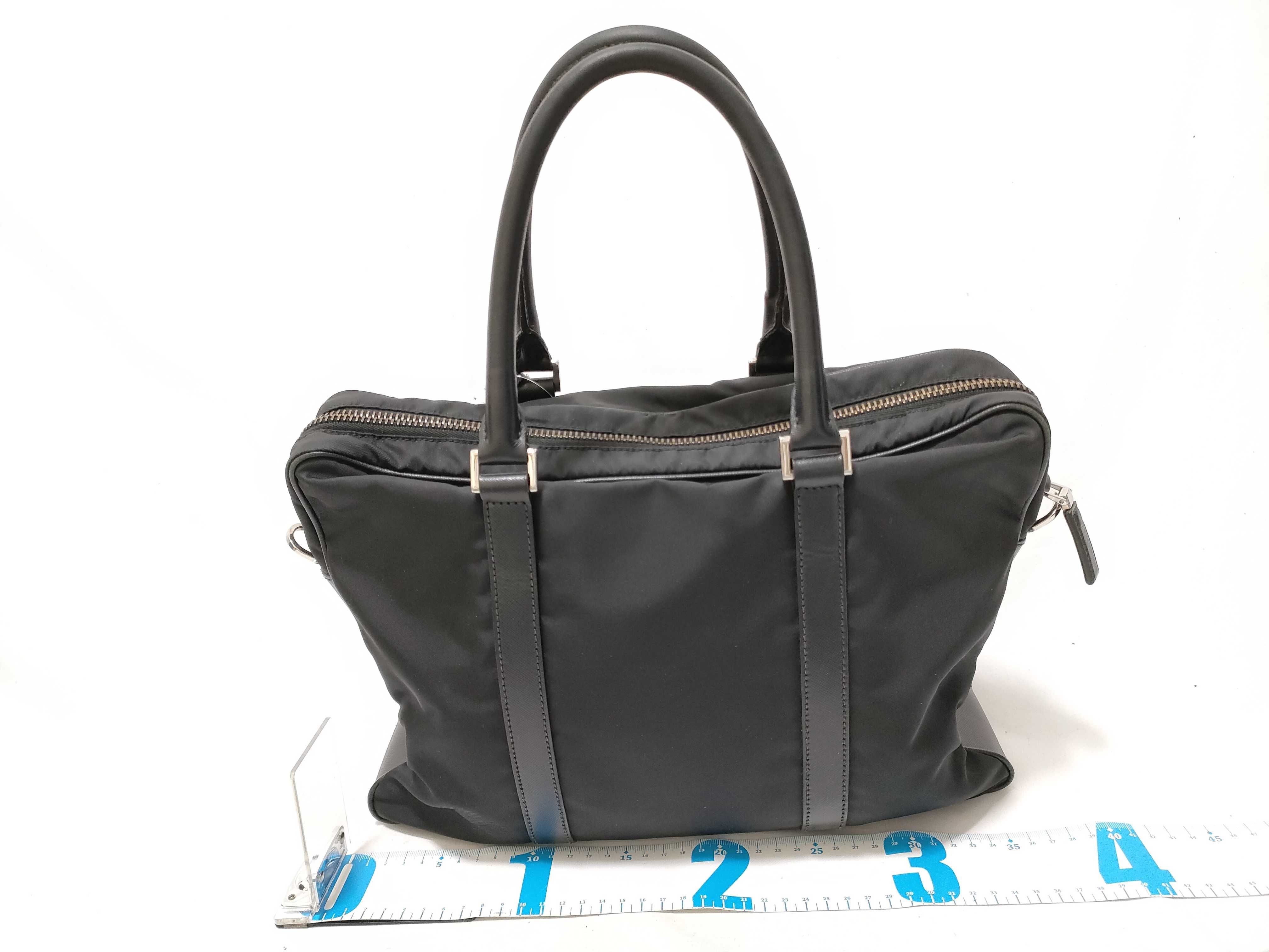 Nylon Triangle Briefcase (with some stickiness) - Black Handbag — view 2