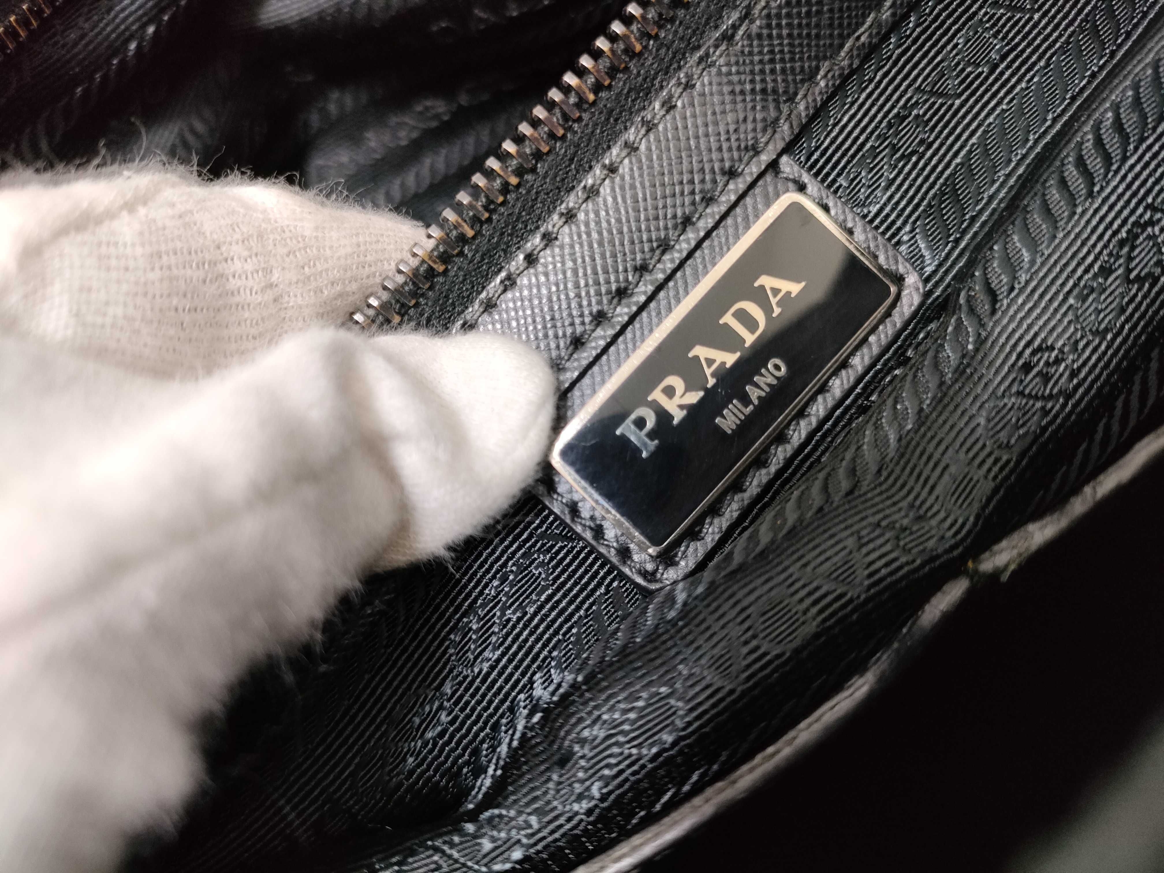 Nylon Triangle Briefcase (with some stickiness) - Black Handbag — view 12