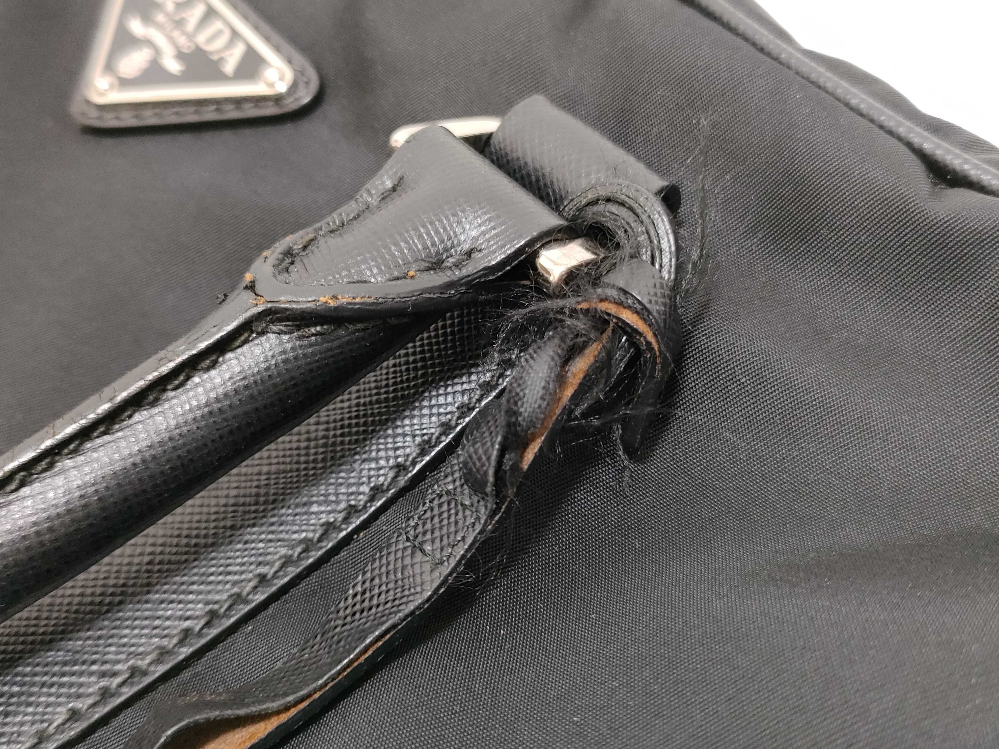 Nylon Triangle Briefcase (with some stickiness) - Black Handbag — view 15