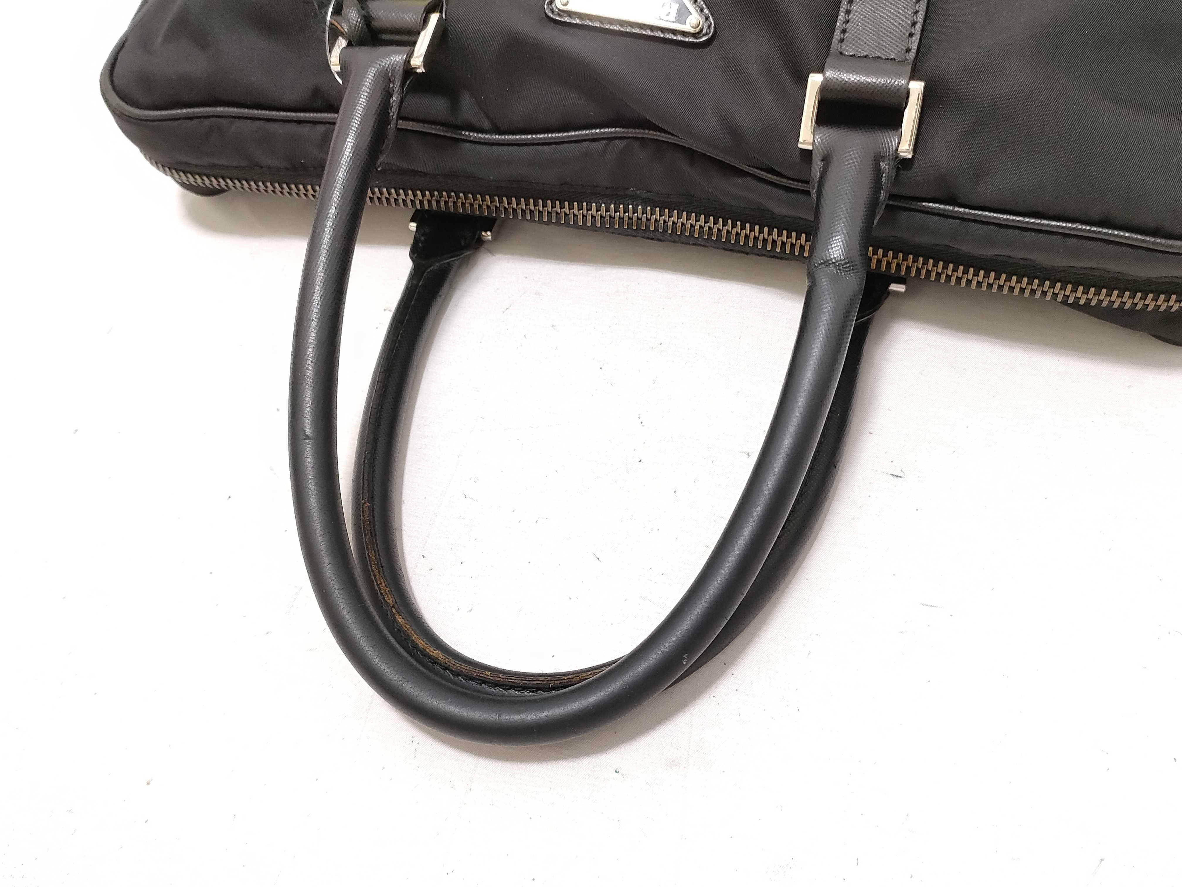 Nylon Triangle Briefcase (with some stickiness) - Black Handbag — view 3