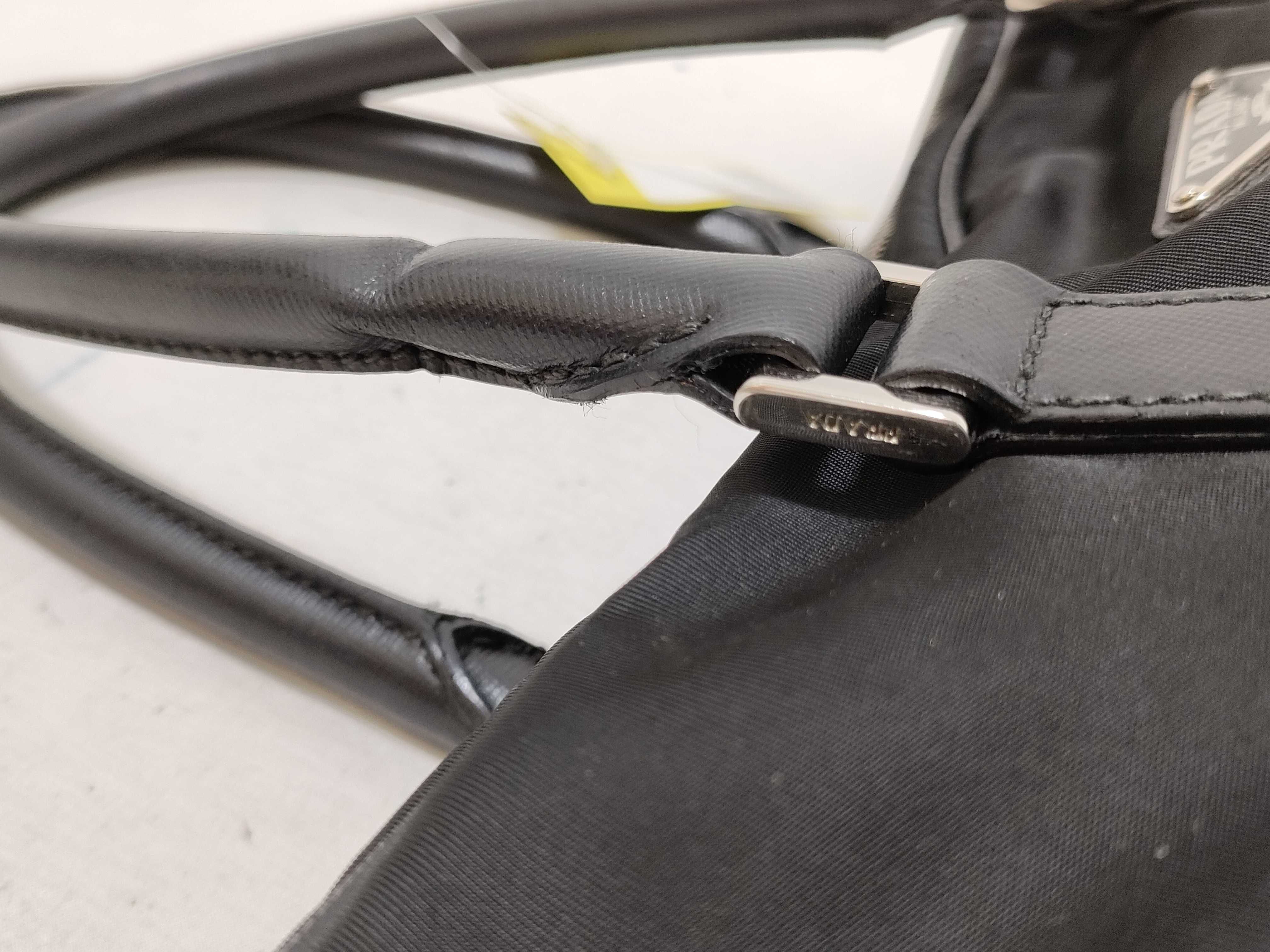 Nylon Triangle Briefcase (with some stickiness) - Black Handbag — view 5