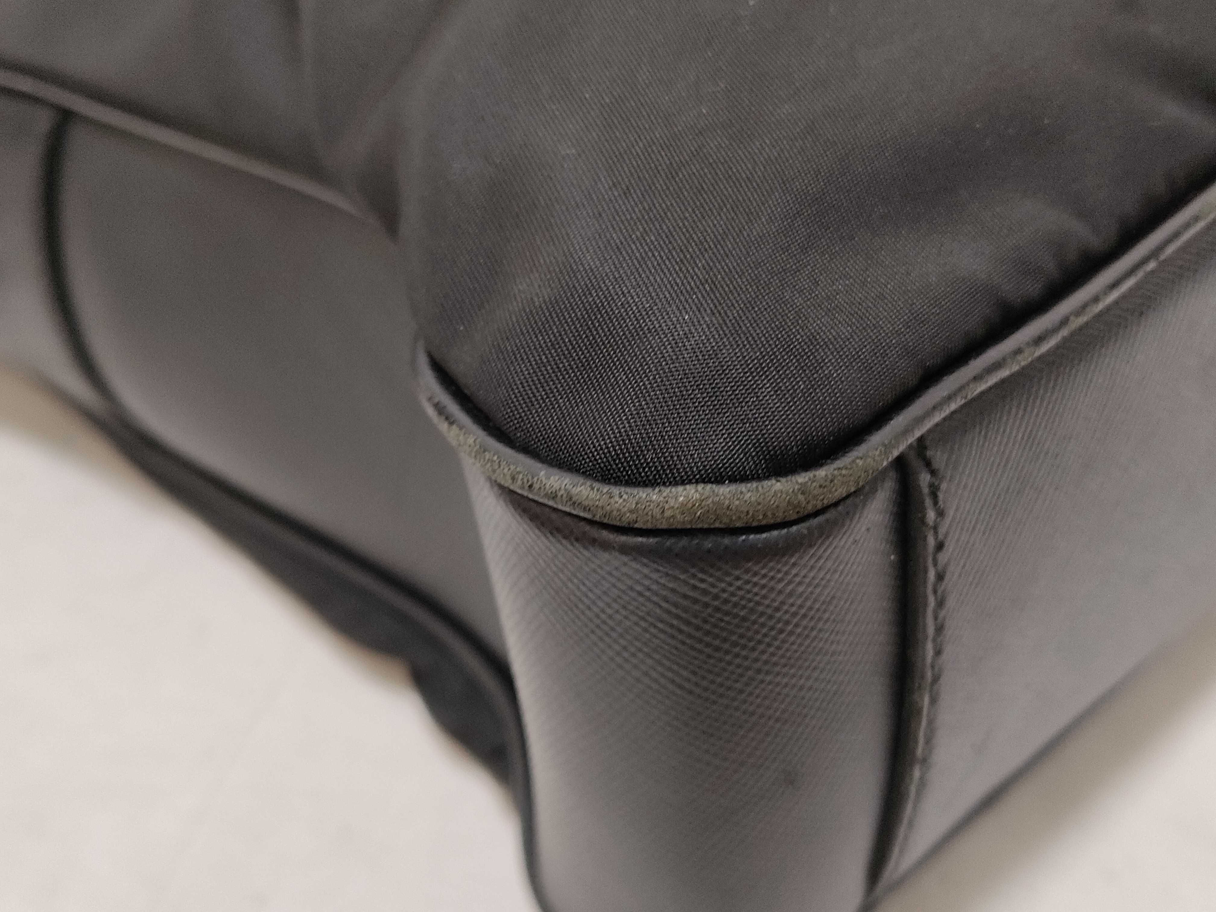 Nylon Triangle Briefcase (with some stickiness) - Black Handbag — view 7