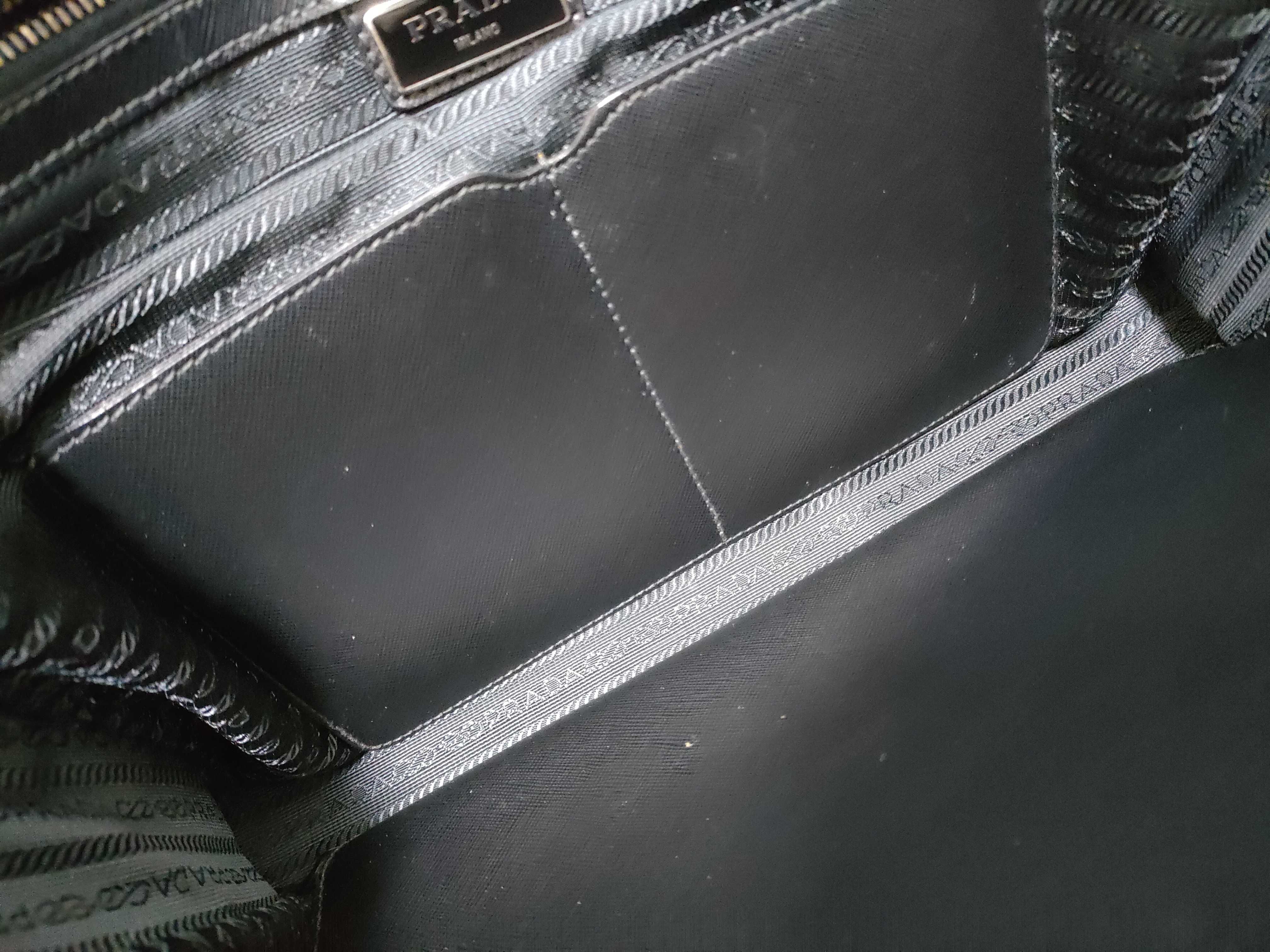 Nylon Triangle Briefcase (with some stickiness) - Black Handbag — view 10