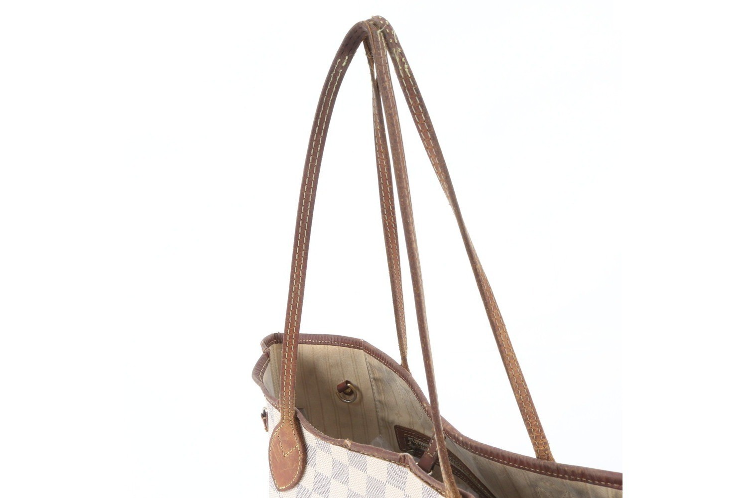 Damier Azur Neverfull MM N51107 Leather Tote Bag (Shoulder Bag) — view 2