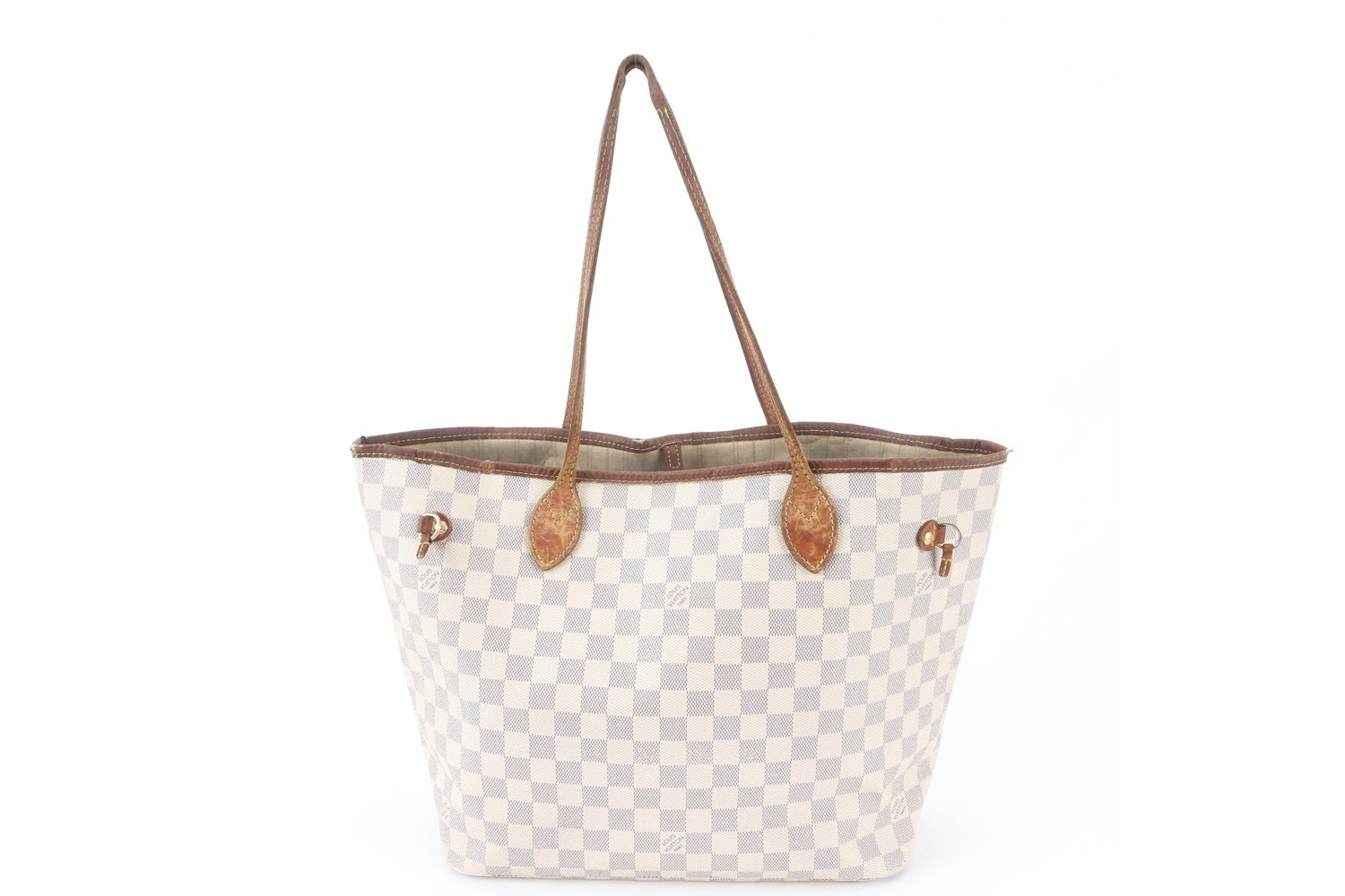 Damier Azur Neverfull MM N51107 Leather Tote Bag (Shoulder Bag) — view 3