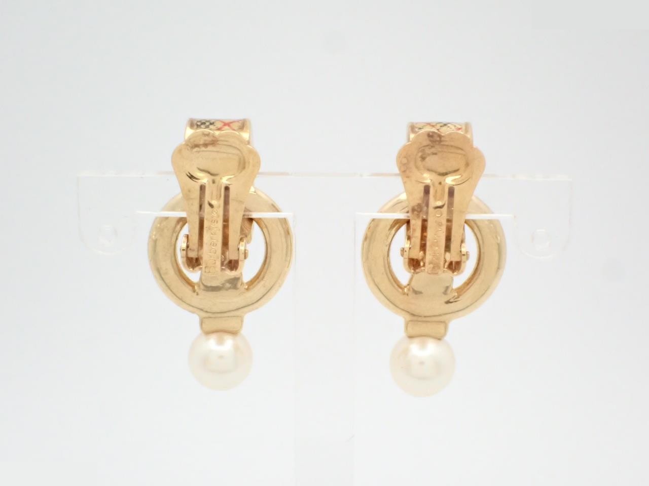 Other Lines Precious Metals/Earrings Check Rhinestone Gold — view 2