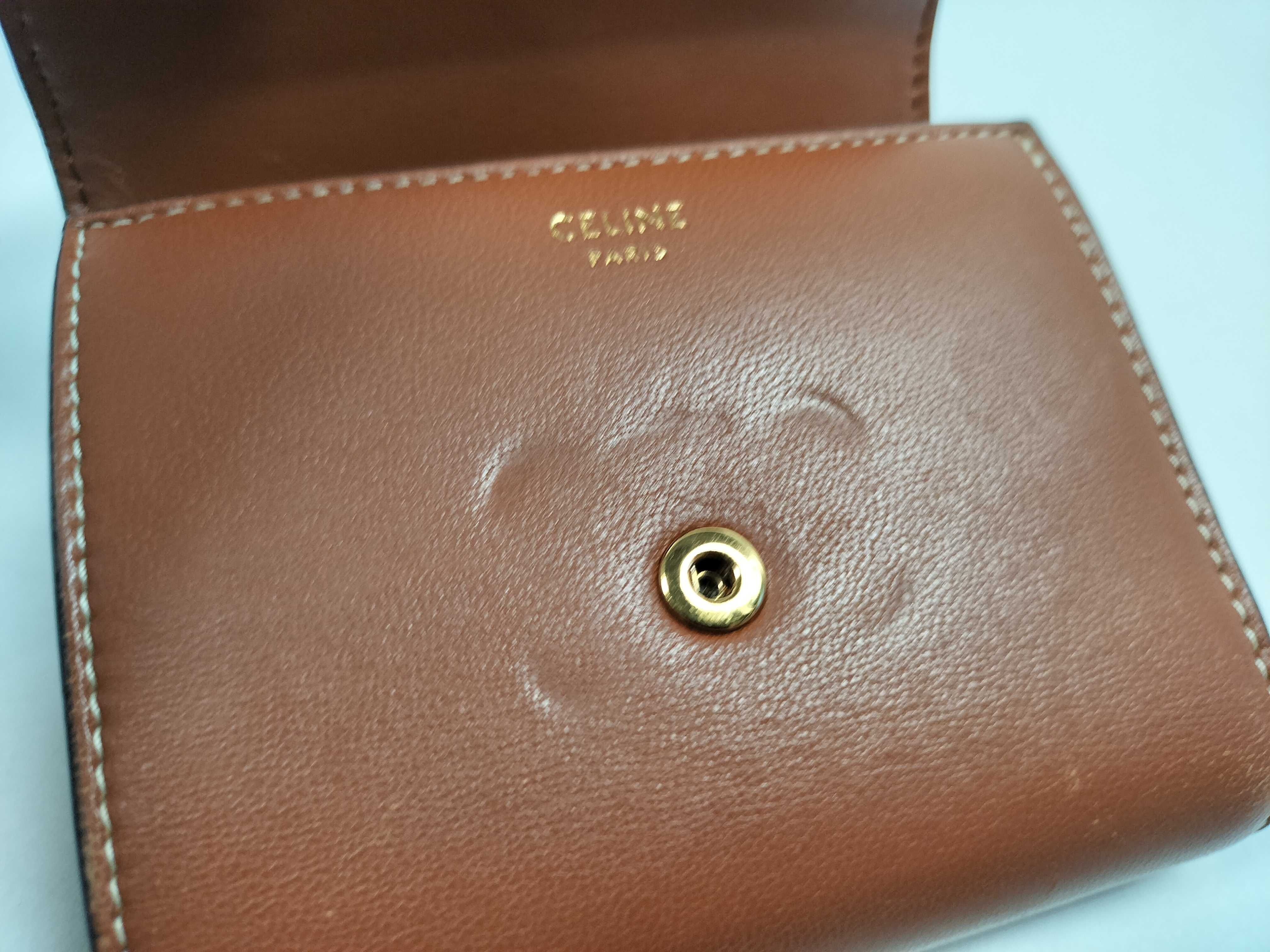 Triomphe Compact Wallet Leather Brown Wallet — view 12
