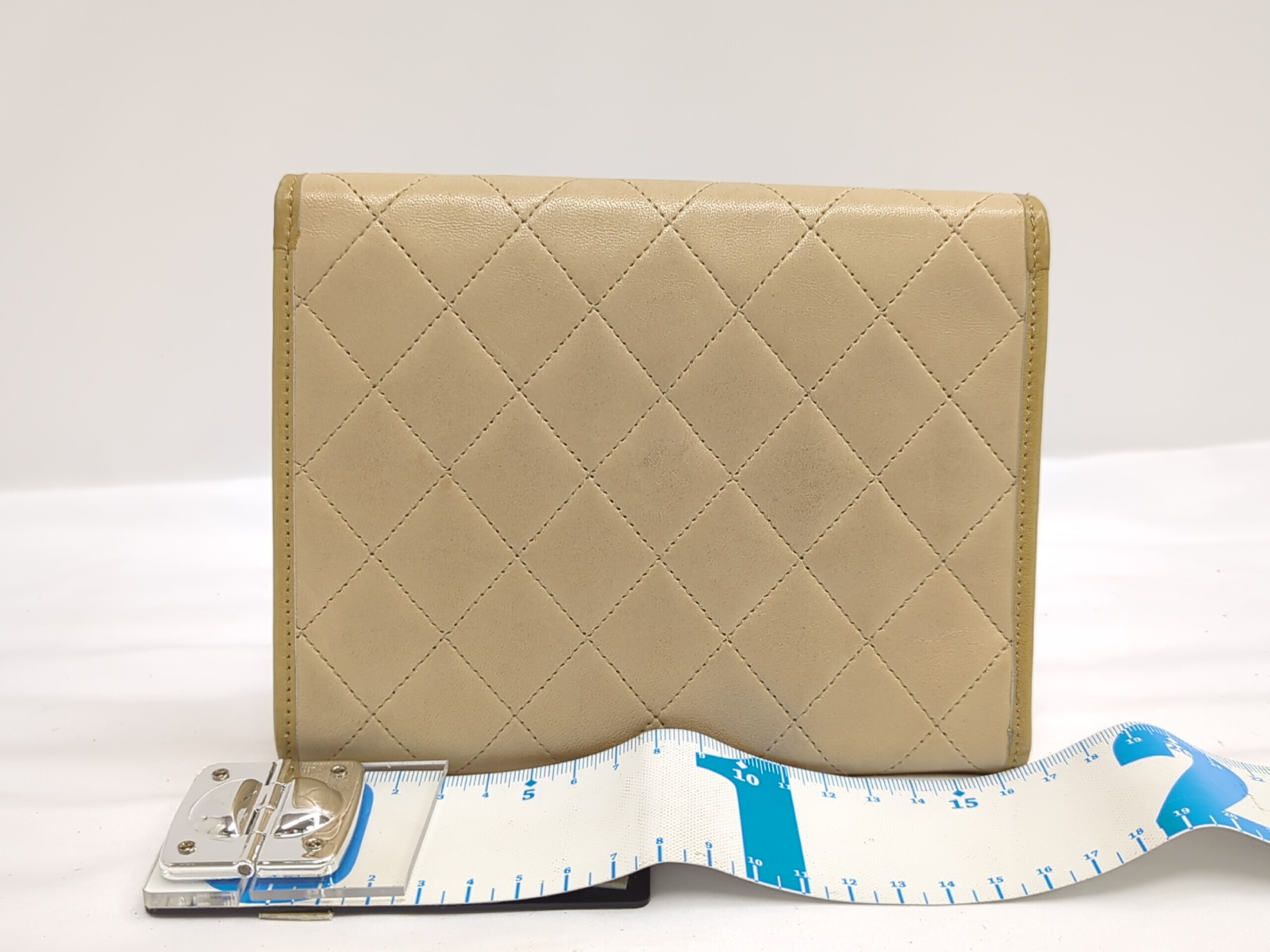 Lambskin Chain Shoulder Bag, Beige — view 2
