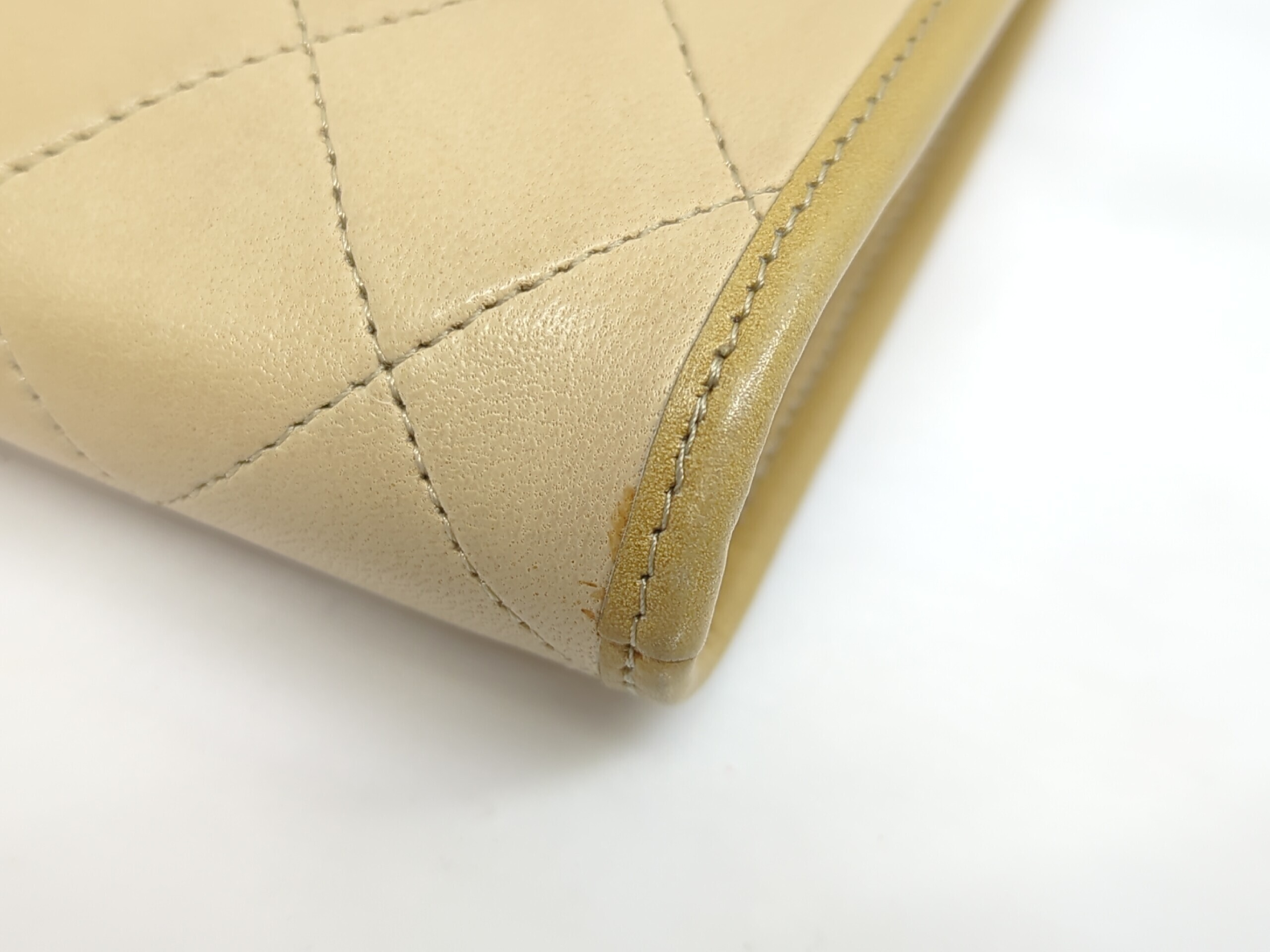 Lambskin Chain Shoulder Bag, Beige — view 4