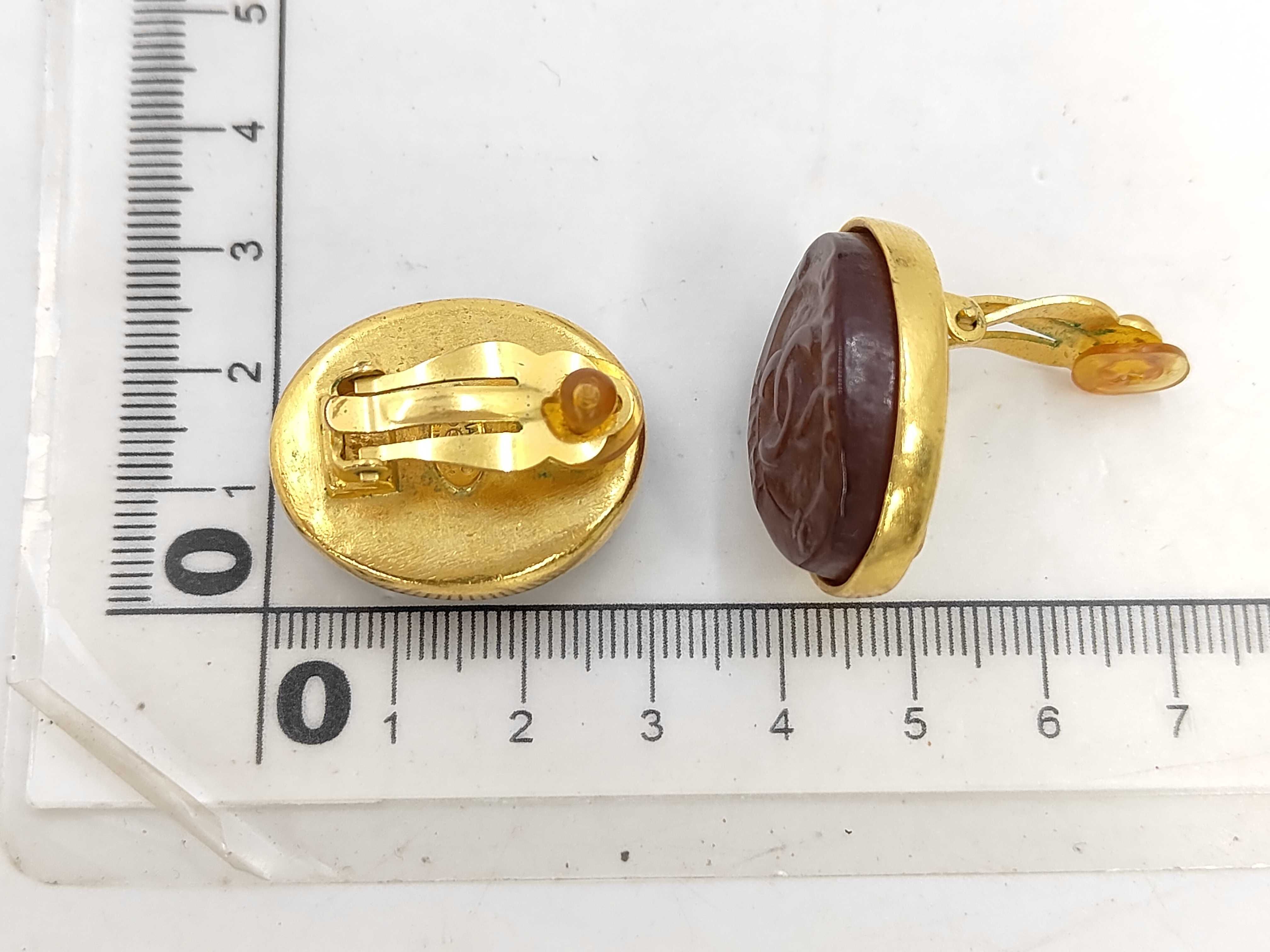 Oval Coco Brown x Gold (YG) Earrings — view 6