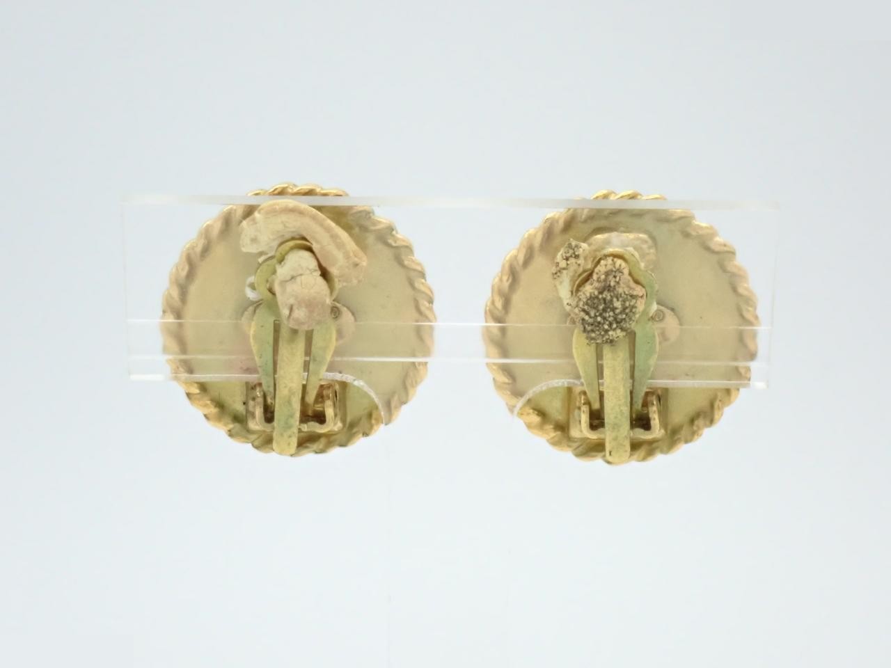 Coco Mark Round Twist Black x Gold Earrings — view 2