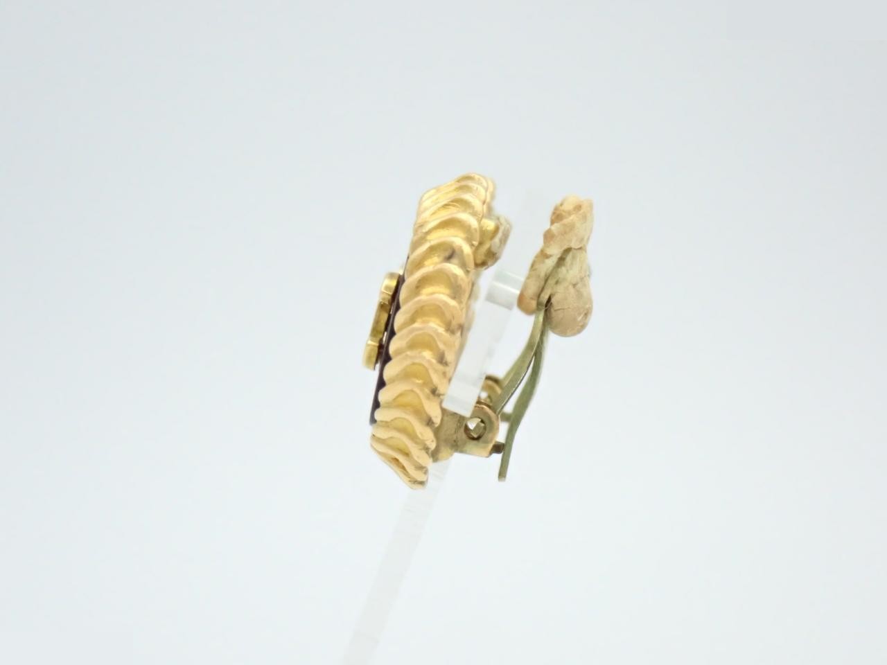 Coco Mark Round Twist Black x Gold Earrings — view 3