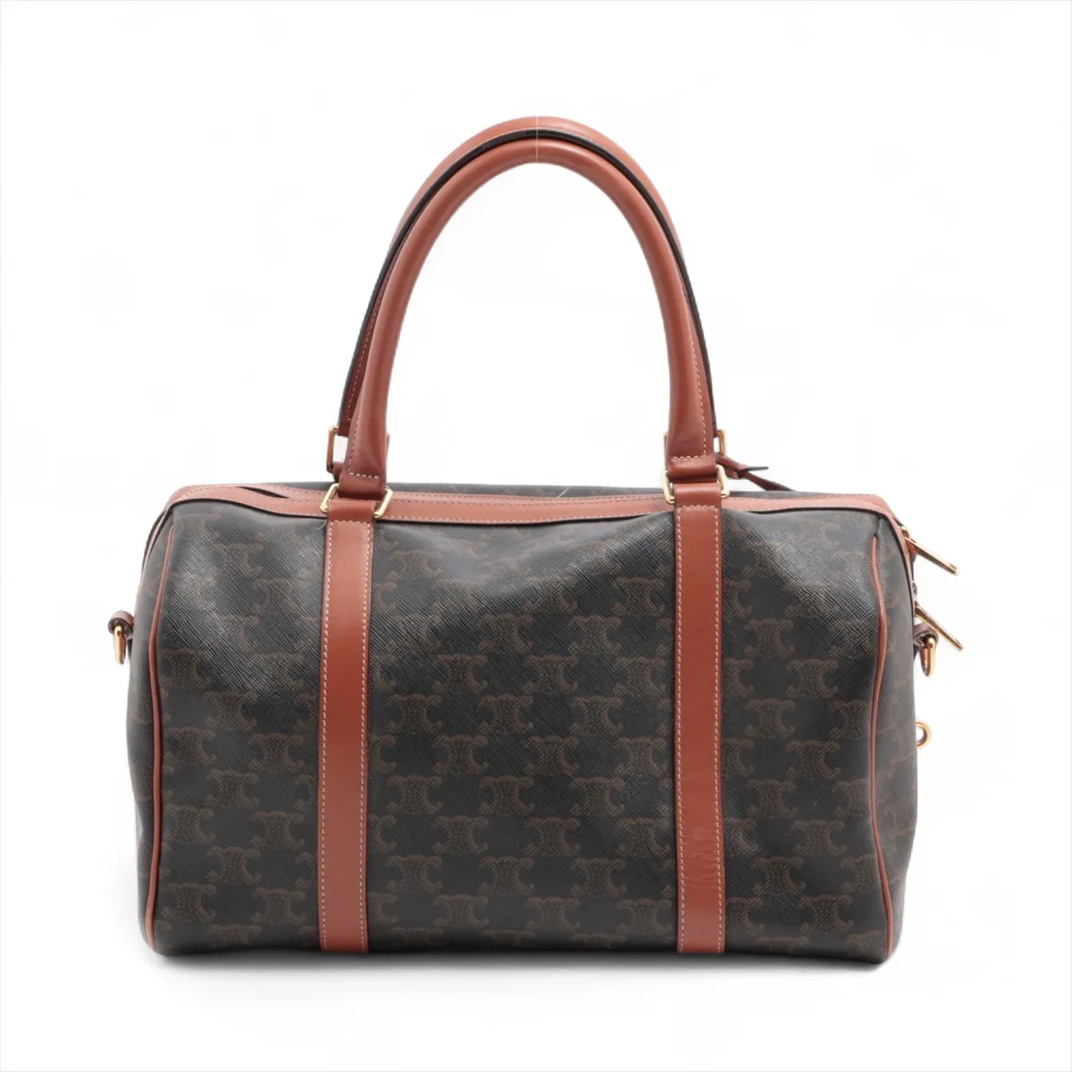 Triomphe PVC x Leather 2WAY Handbag Brown — view 2