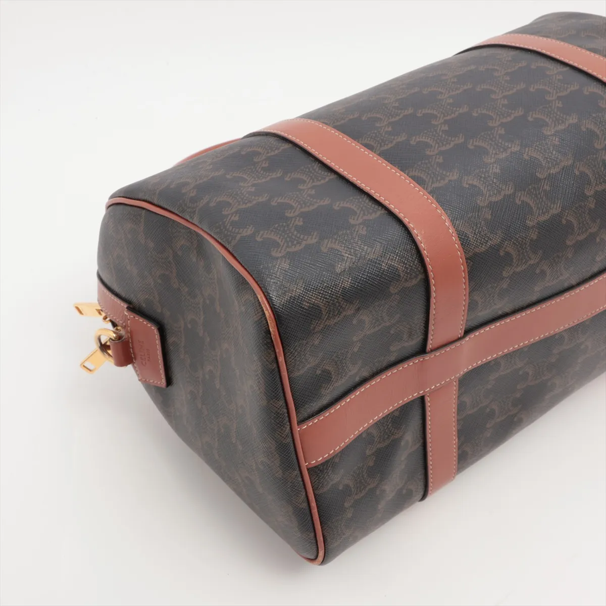 Triomphe PVC x Leather 2WAY Handbag Brown — view 4