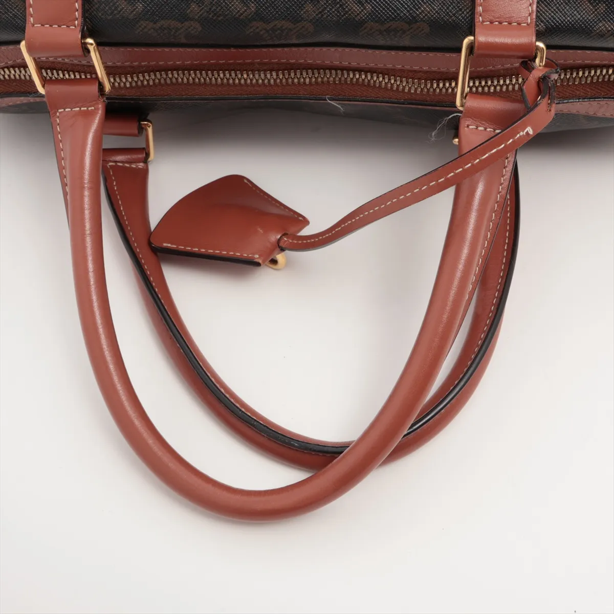Triomphe PVC x Leather 2WAY Handbag Brown — view 5