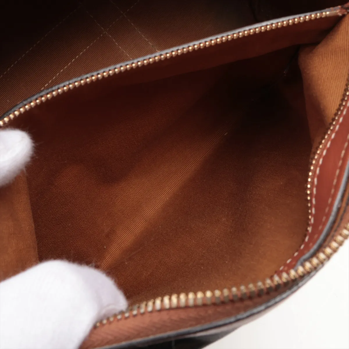 Triomphe PVC x Leather 2WAY Handbag Brown — view 9
