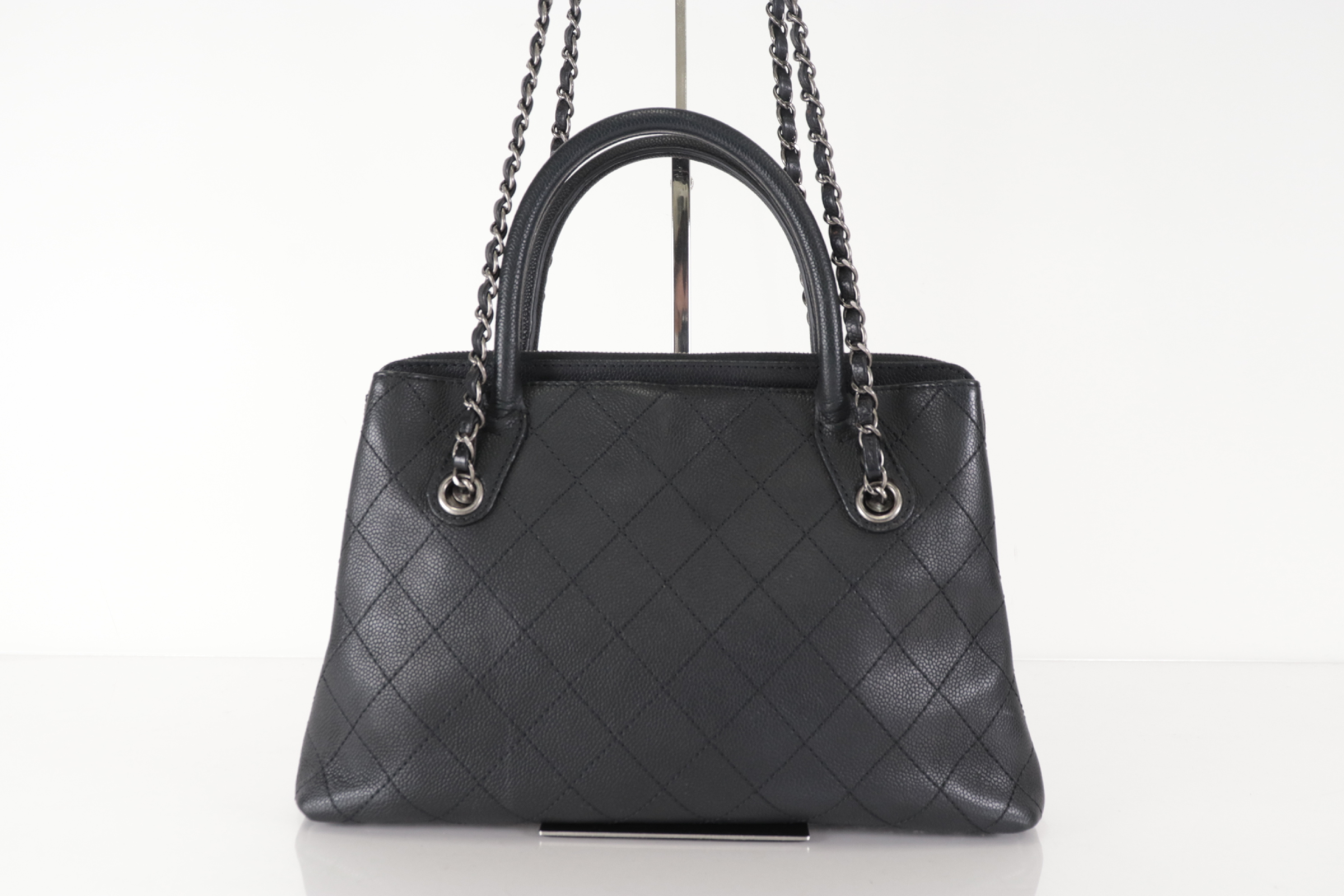 Matelassé Caviar Leather 2-Way Shoulder Bag, Silver Hardware, Serial Number 21 Series — view 3