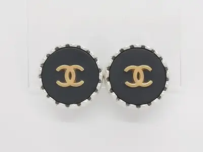 Coco Black Silver Earrings