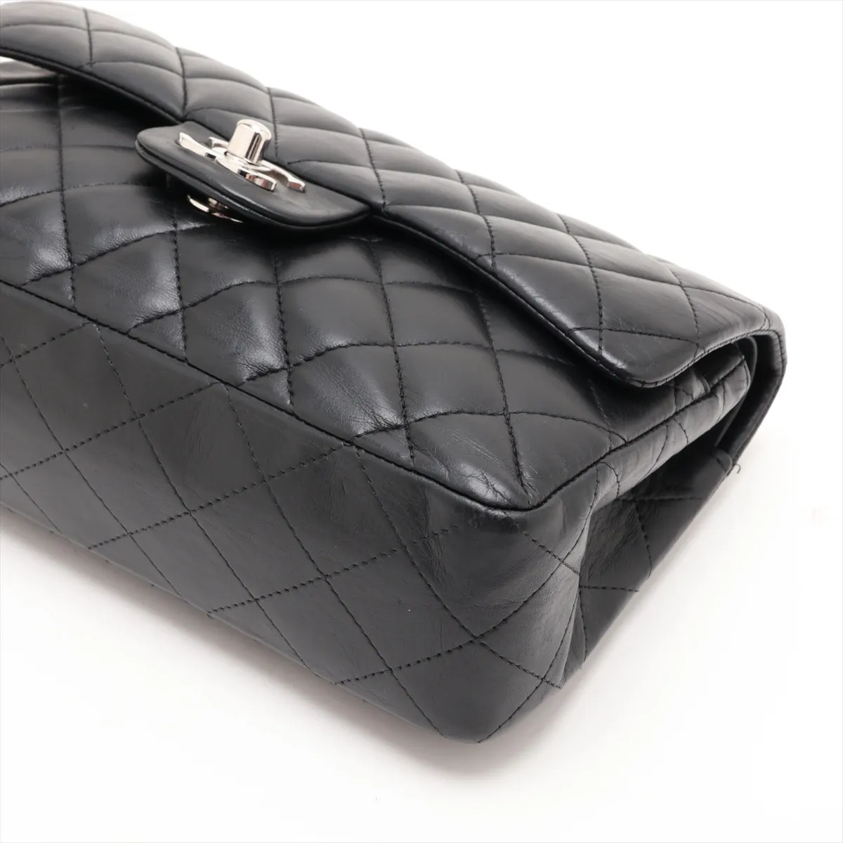 [Individually packaged] Chanel Matelassé 23 Small Lambskin Double Flap Double Chain Bag, Black with Silver Hardware, 11133044, Series 11, A01113 — view 3
