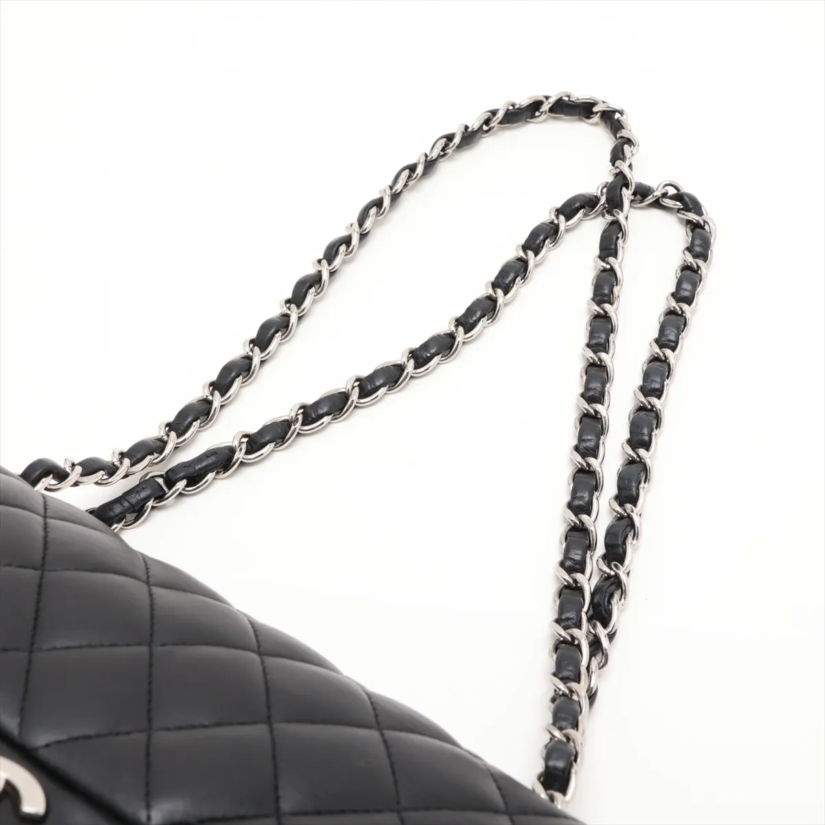 [Individually packaged] Chanel Matelassé 23 Small Lambskin Double Flap Double Chain Bag, Black with Silver Hardware, 11133044, Series 11, A01113 — view 5