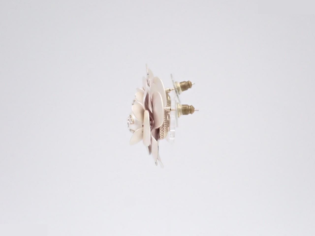 Coco Mark Camellia A23C Earrings with Rhinestones — view 3