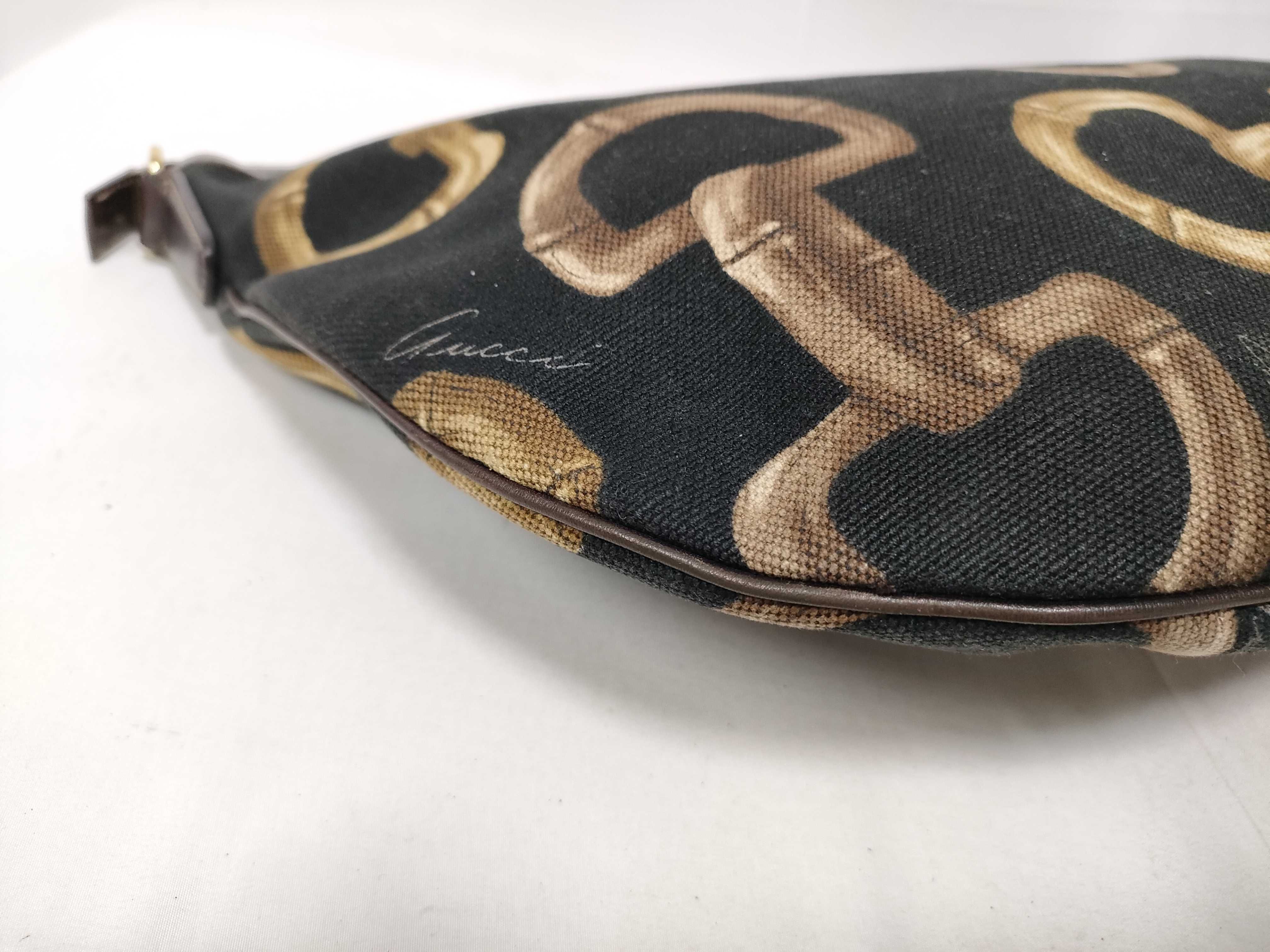 Black GG Canvas Horsebit Kidney-Shaped Single-Shoulder Bag — view 5