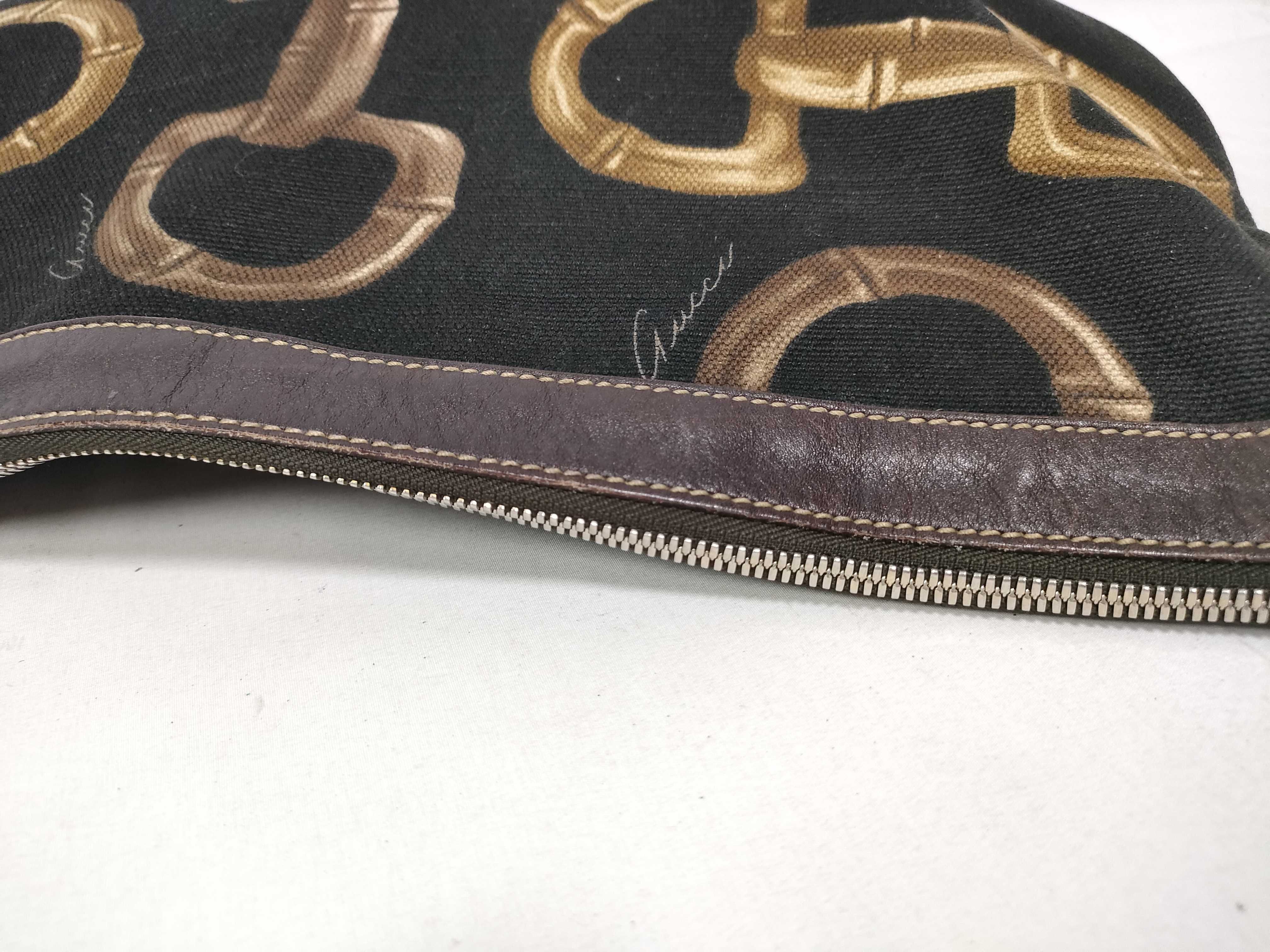 Black GG Canvas Horsebit Kidney-Shaped Single-Shoulder Bag — view 8