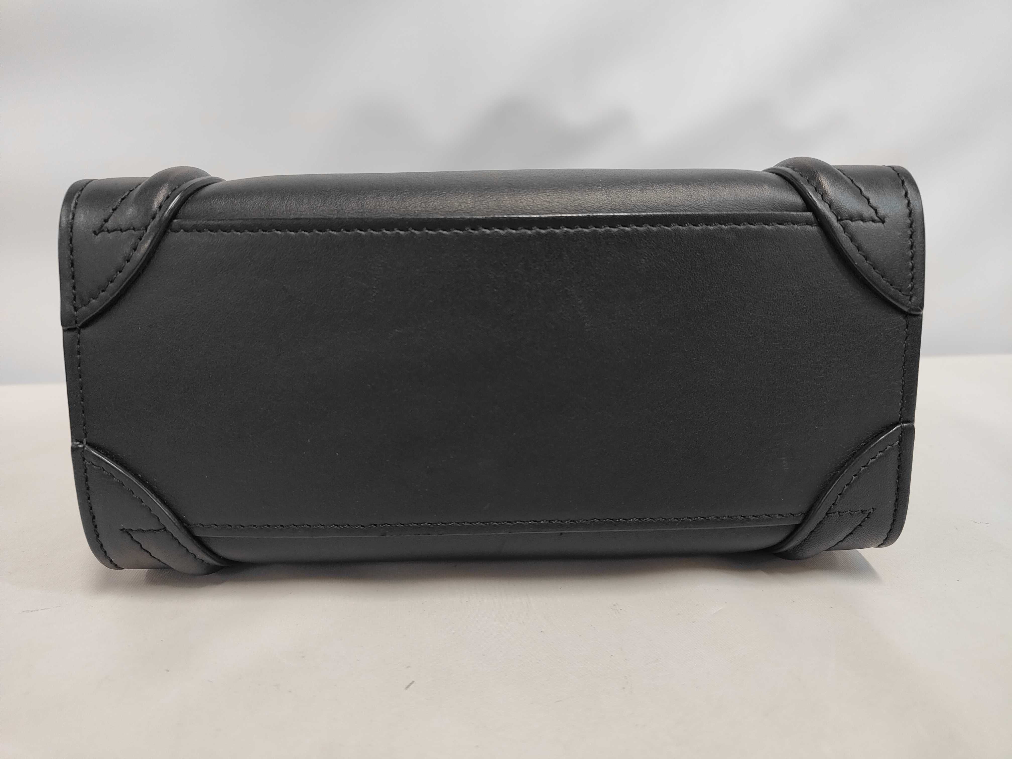 Luggage Nano Shopper 2-Way Calfskin Black Handbag — view 4