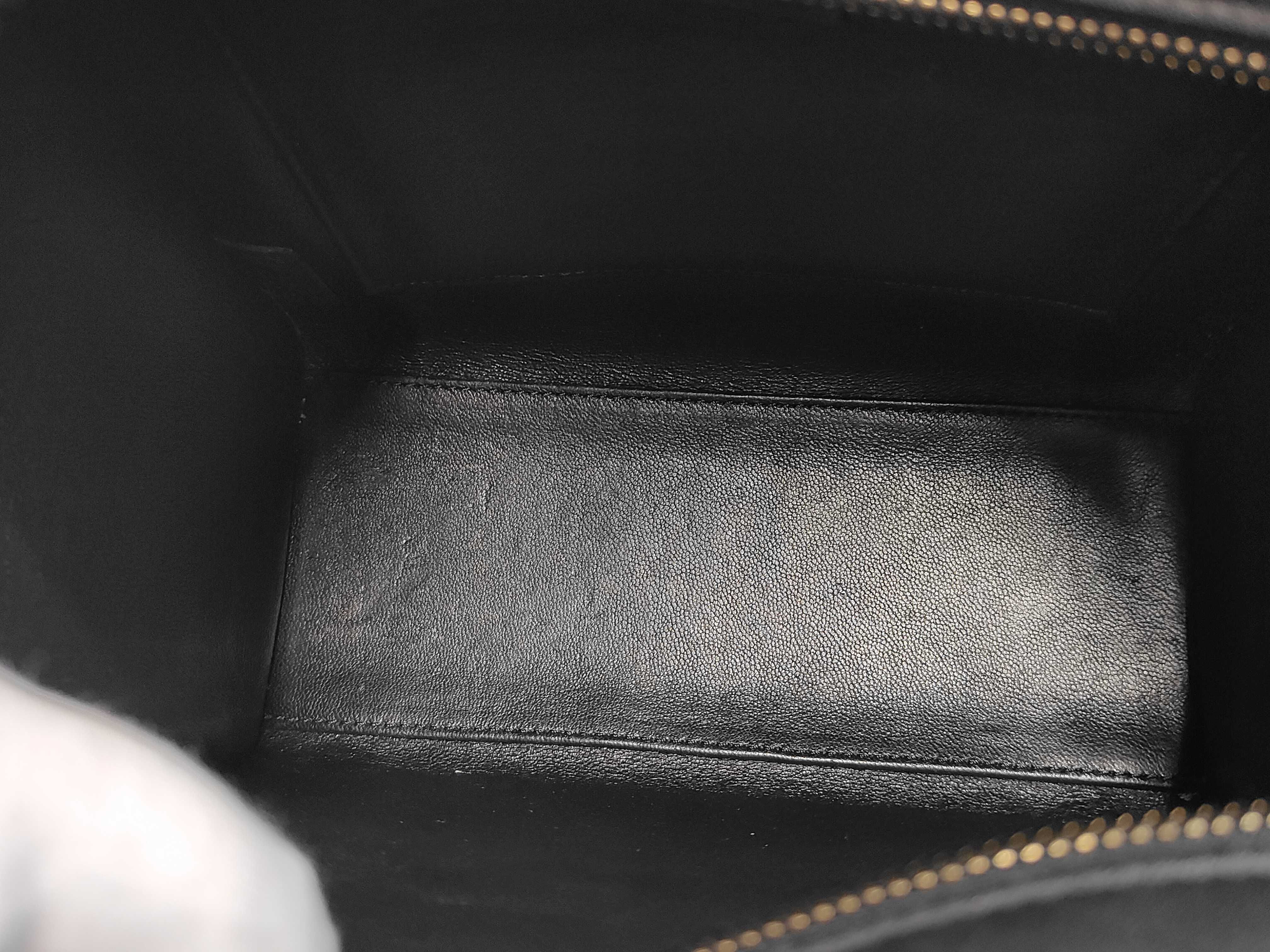 Luggage Nano Shopper 2-Way Calfskin Black Handbag — view 8