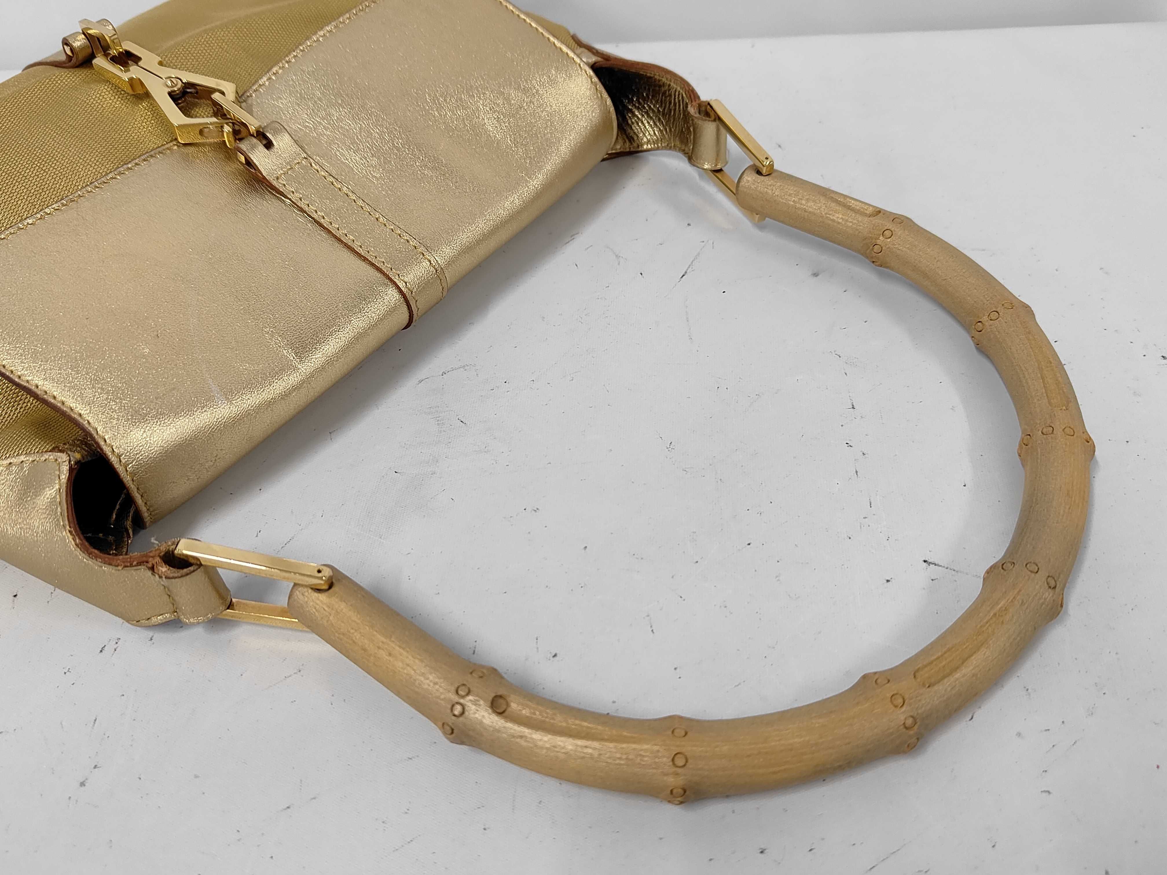 One-Shoulder Bamboo Gold Handbag — view 3