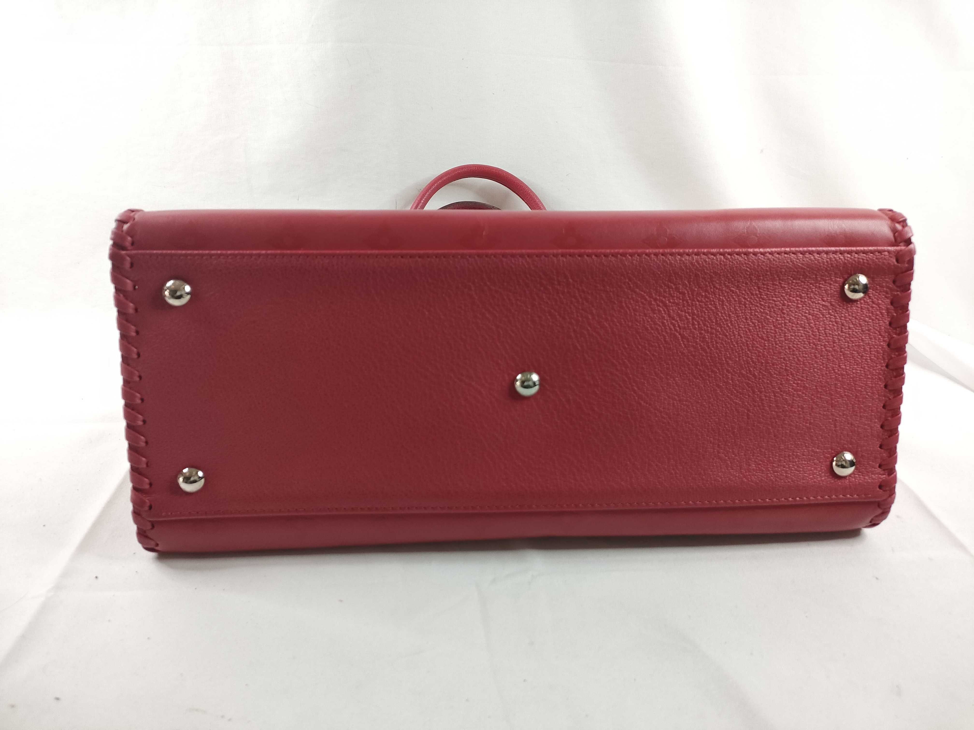 PH- Monogram Tote Bag V Shaped Shoulder Bag Red Leather M Tote Bag — view 4