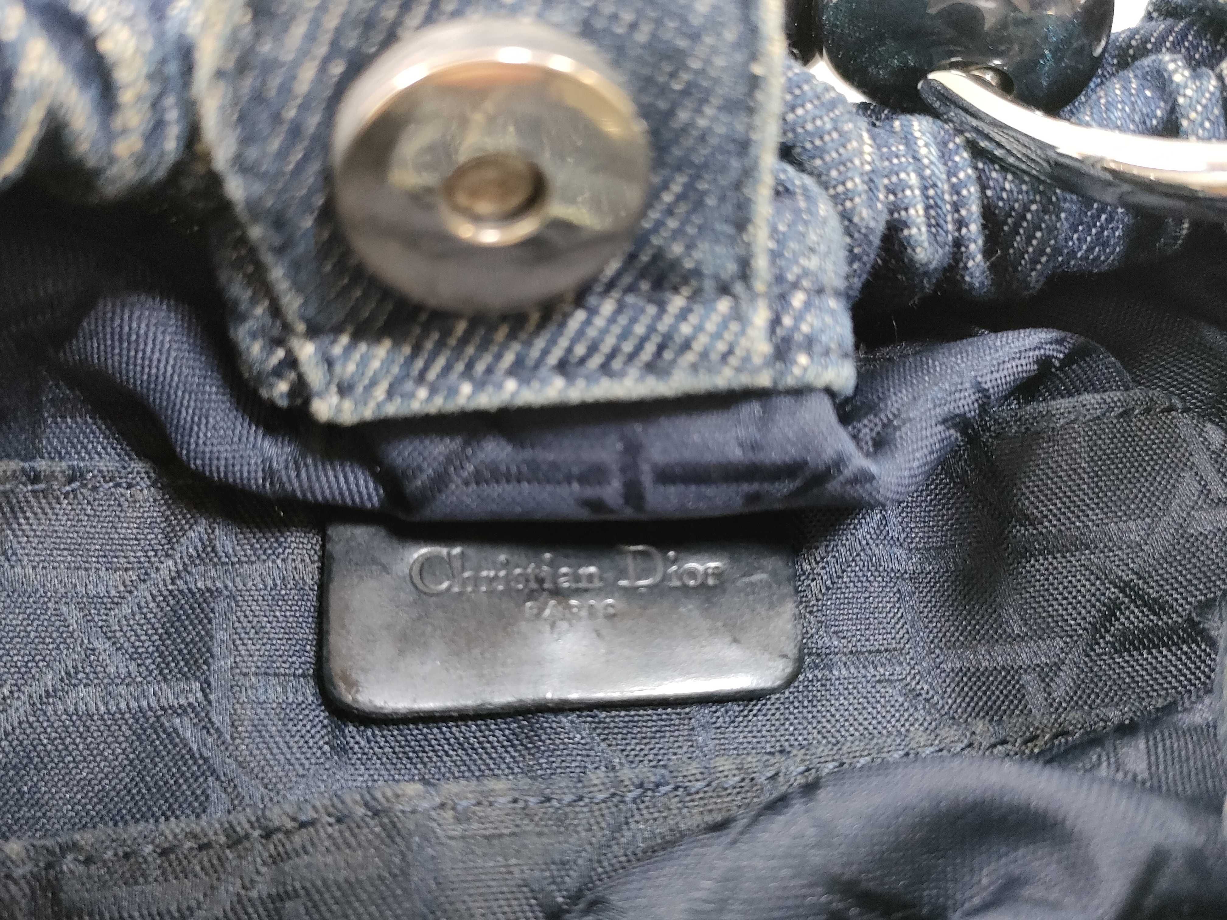 Denim Logo Cannage Handbag — view 9