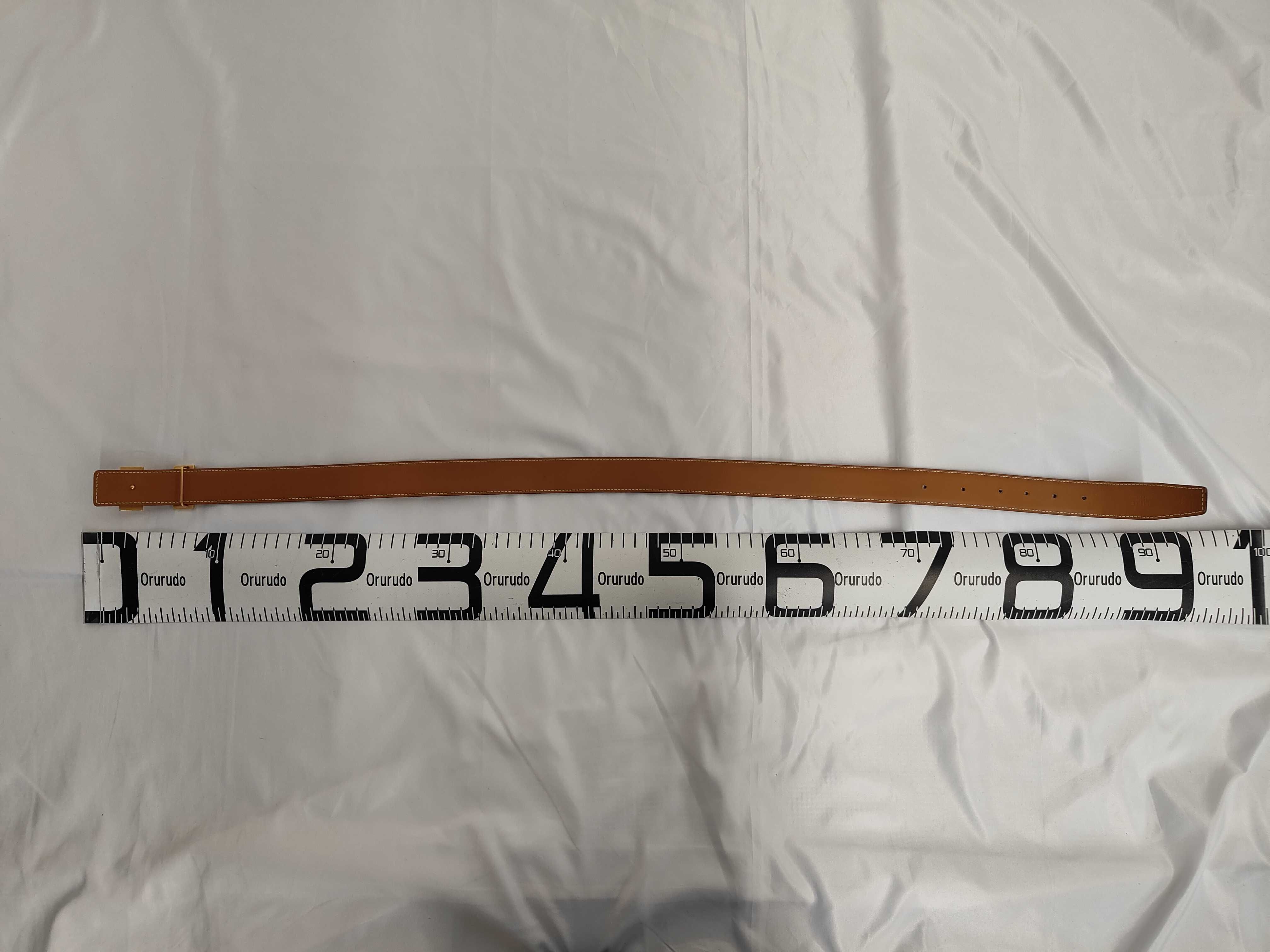 Constance Gold Hardware H Orange Belt — view 2