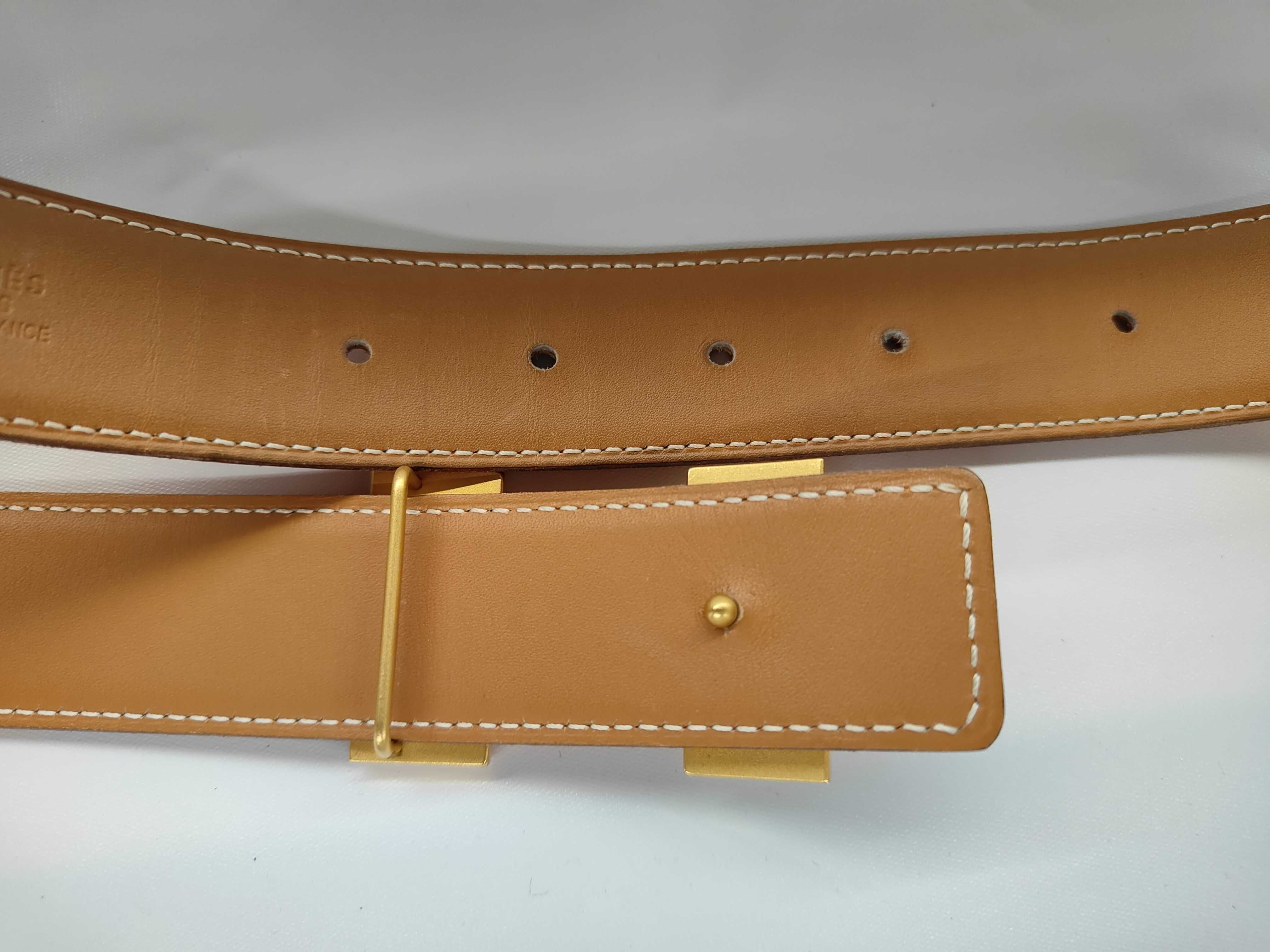 Constance Gold Hardware H Orange Belt — view 5