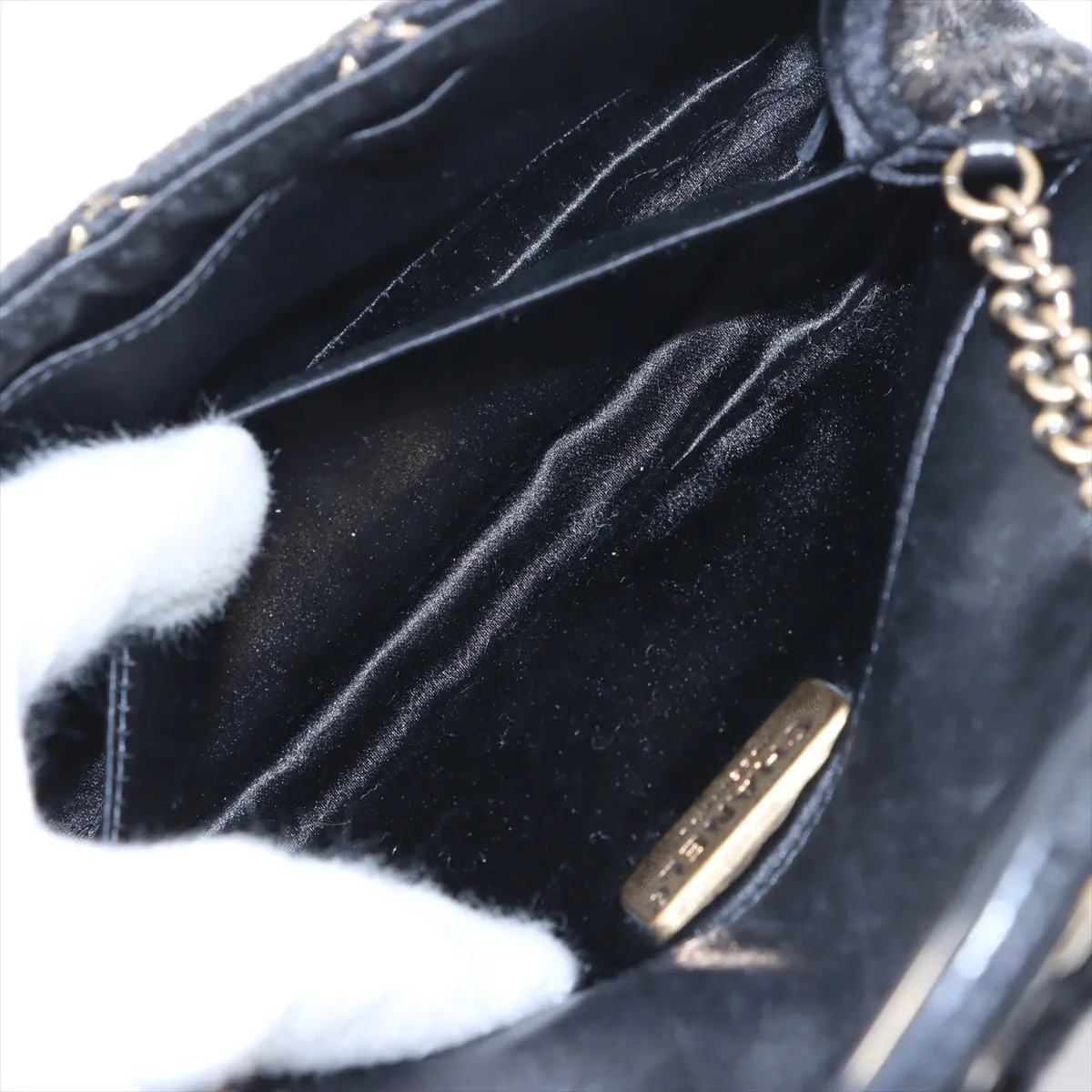 Matelasse Haraco x Leather Single Flap Single Chain Bag Black Gold Hardware 21200815 21s — view 7