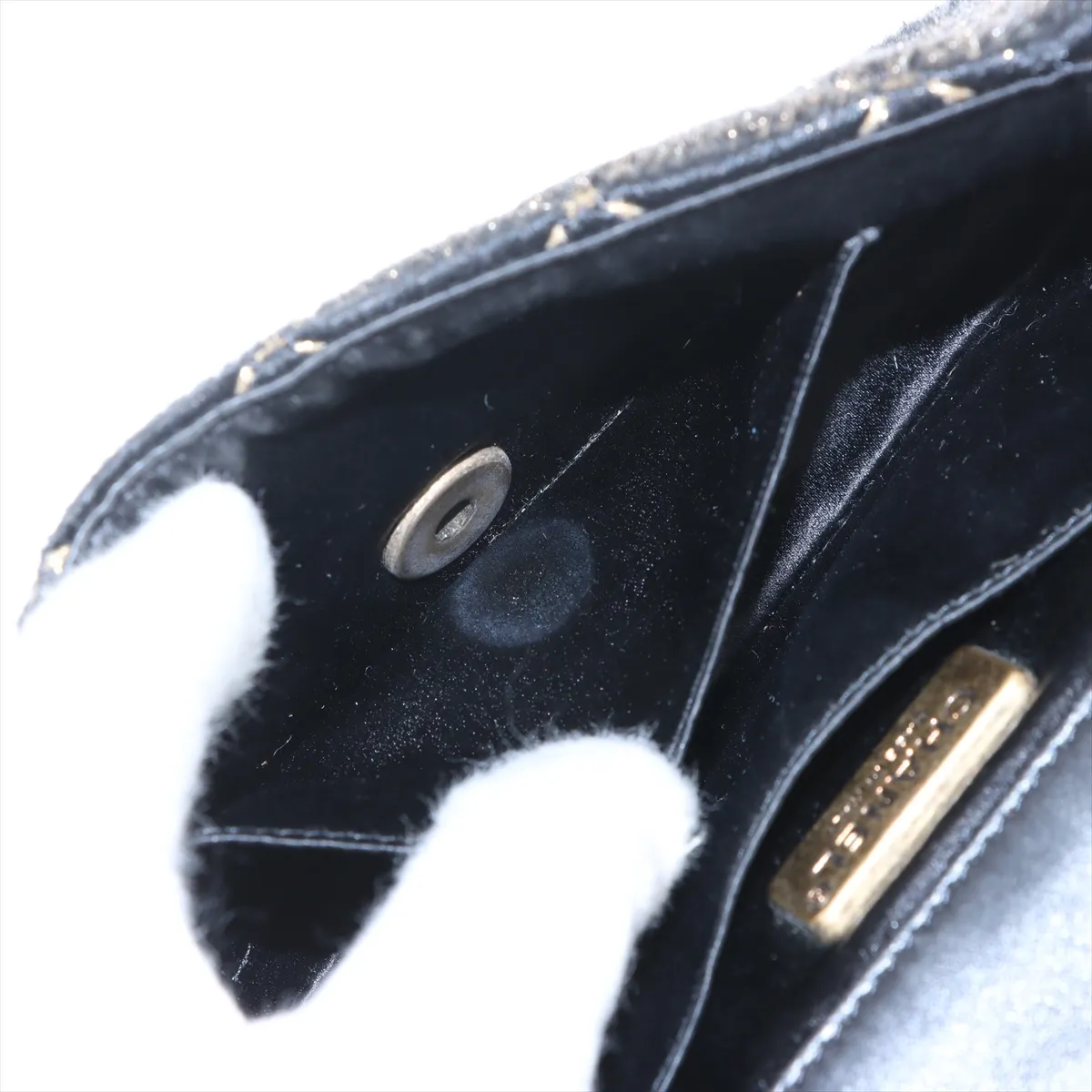 Matelasse Haraco x Leather Single Flap Single Chain Bag Black Gold Hardware 21200815 21s — view 8