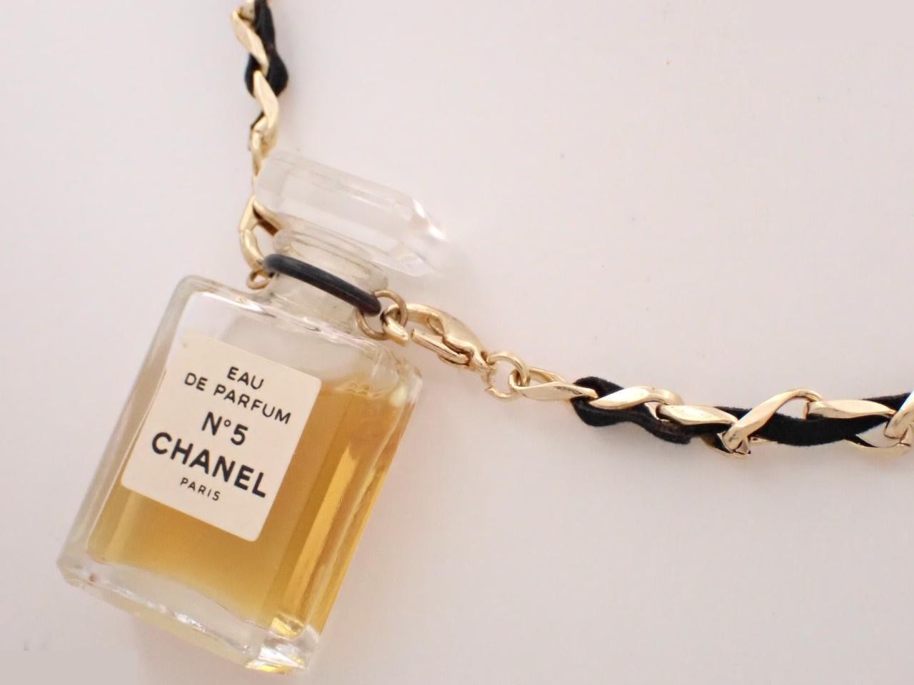 No. 5 Perfume bottle necklace, chain approximately 56cm — view 2