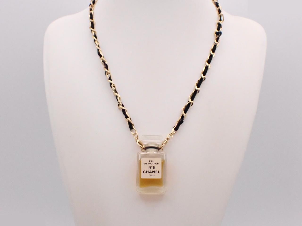 No. 5 Perfume bottle necklace, chain approximately 56cm — view 3