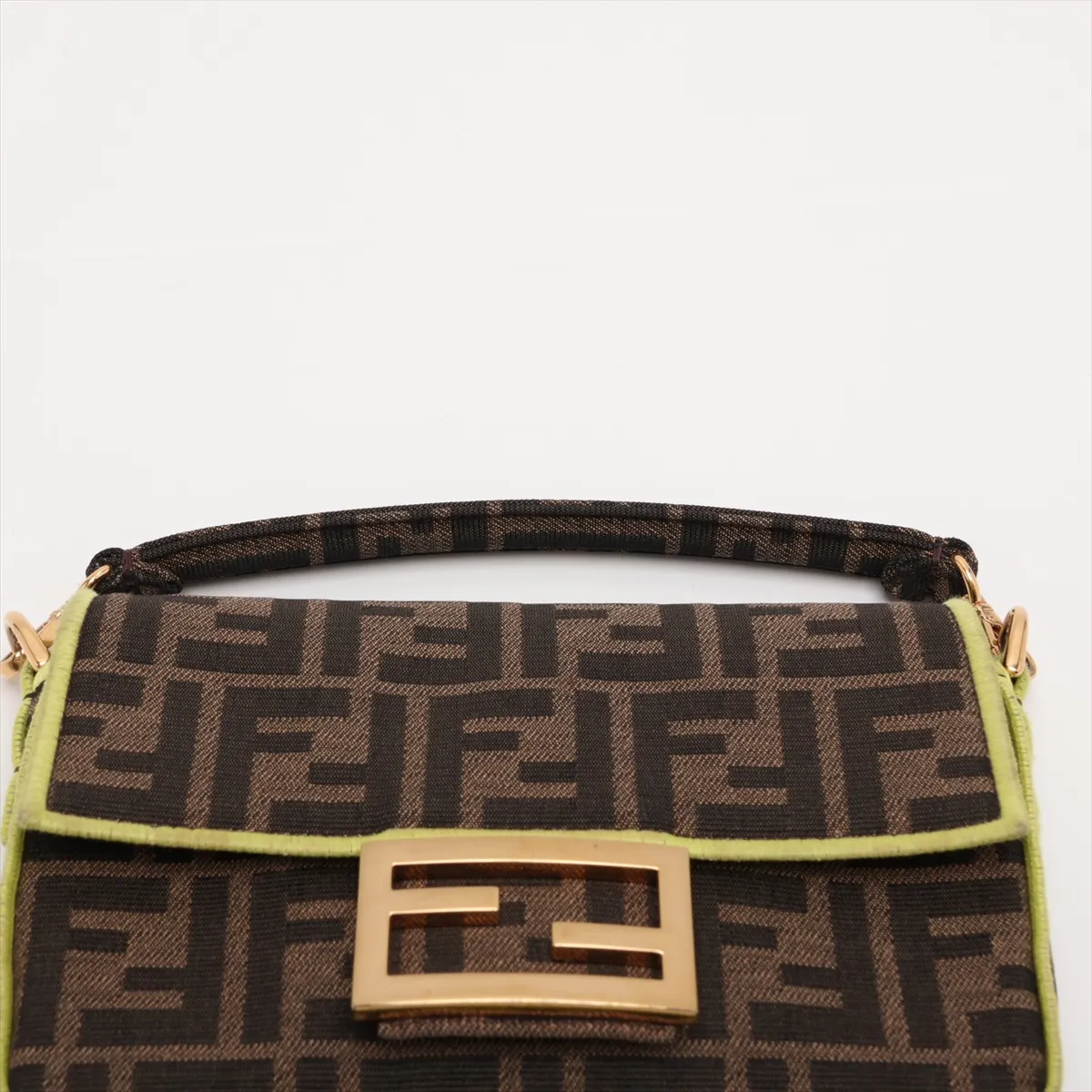 Zucca Mini Bucket 8BS017 Canvas 2-Way Shoulder Bag Brown x Yellow — view 6